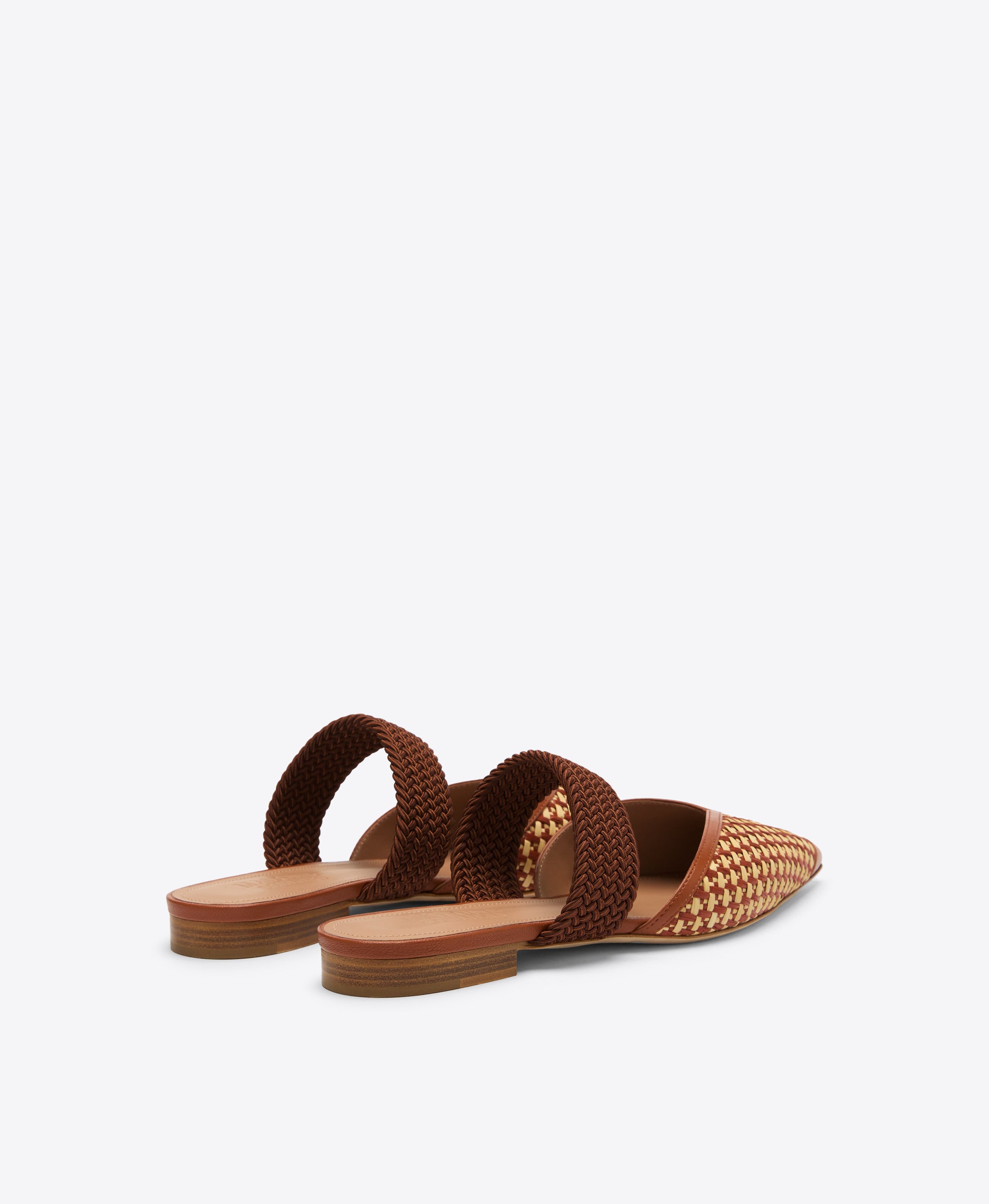 Manu Flat Tan Raffia Pointed Toe Flats Malone Souliers