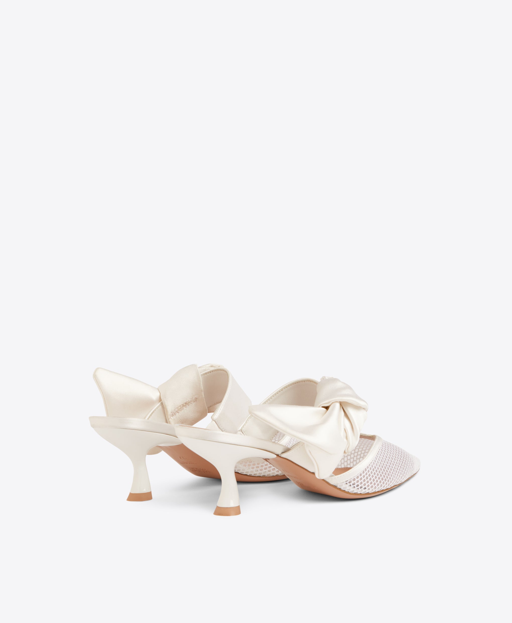 Malone Souliers Marie 45 White Satin Kitten Heels