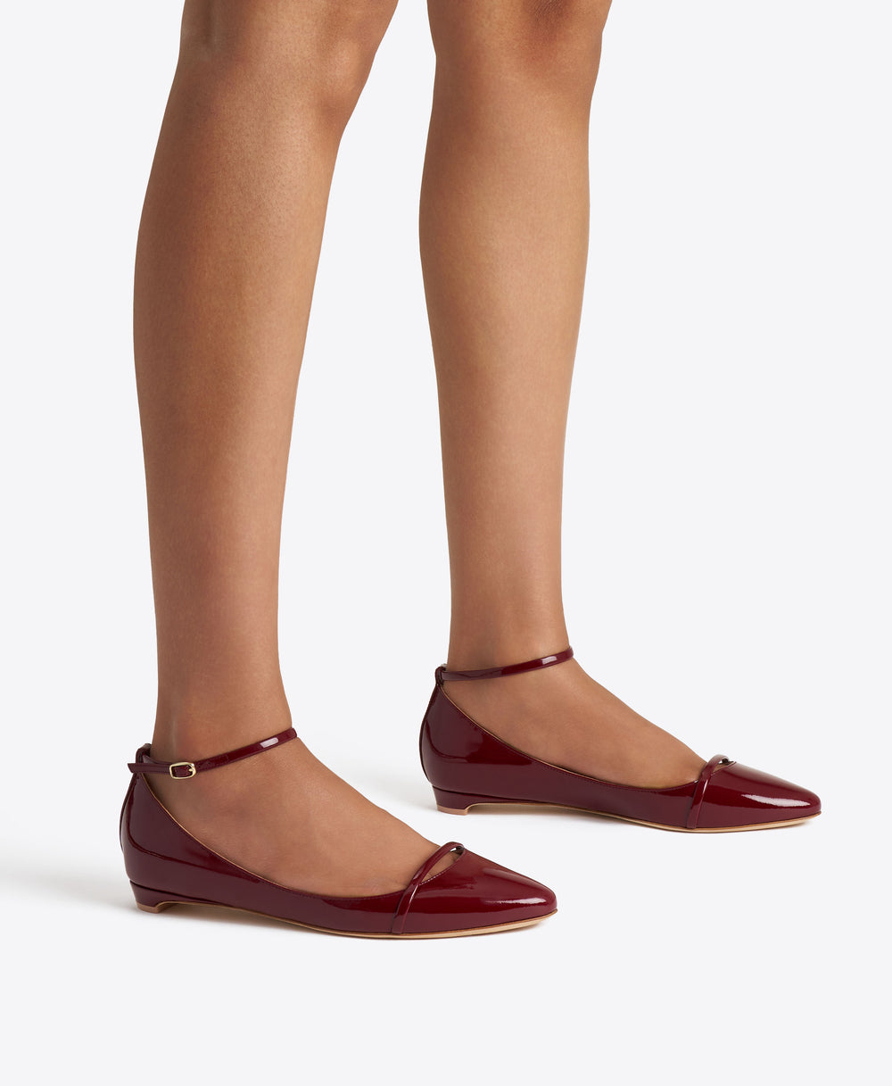 Mary Red Patent Flat Pumps Malone Souliers