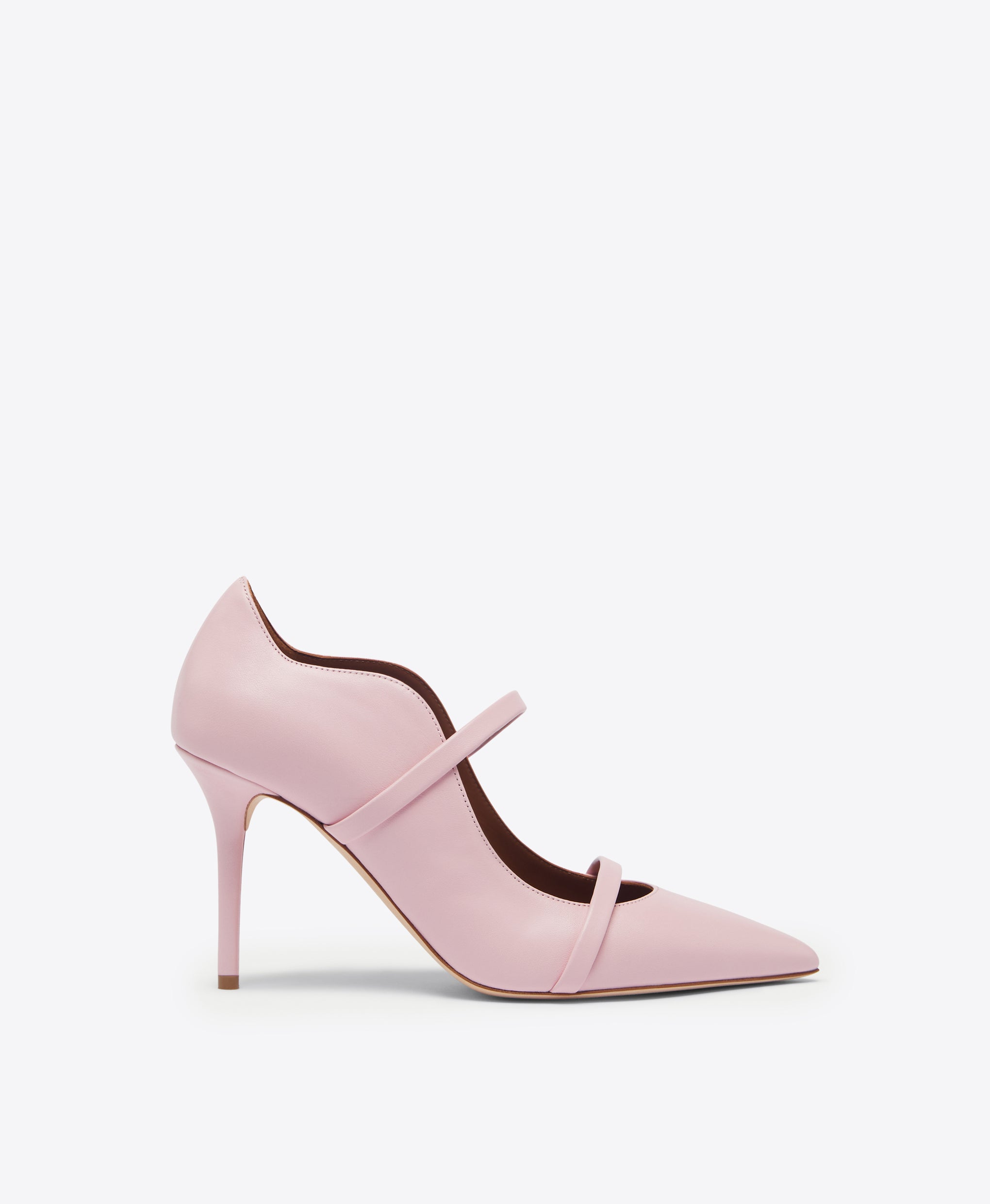 Malone Souliers Maureen 85mm Light Pink Leather Heeled Pumps