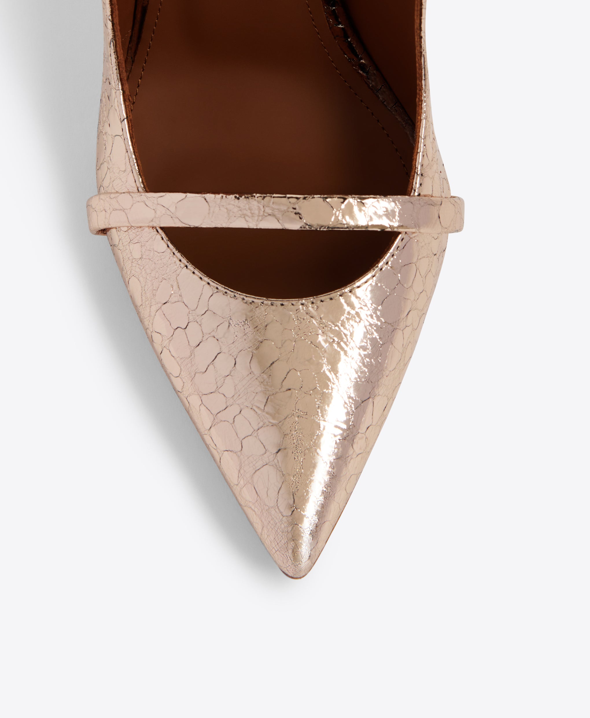 Malone Souliers Maureen 100mm Bronze Mirror Leather Heeled Mules