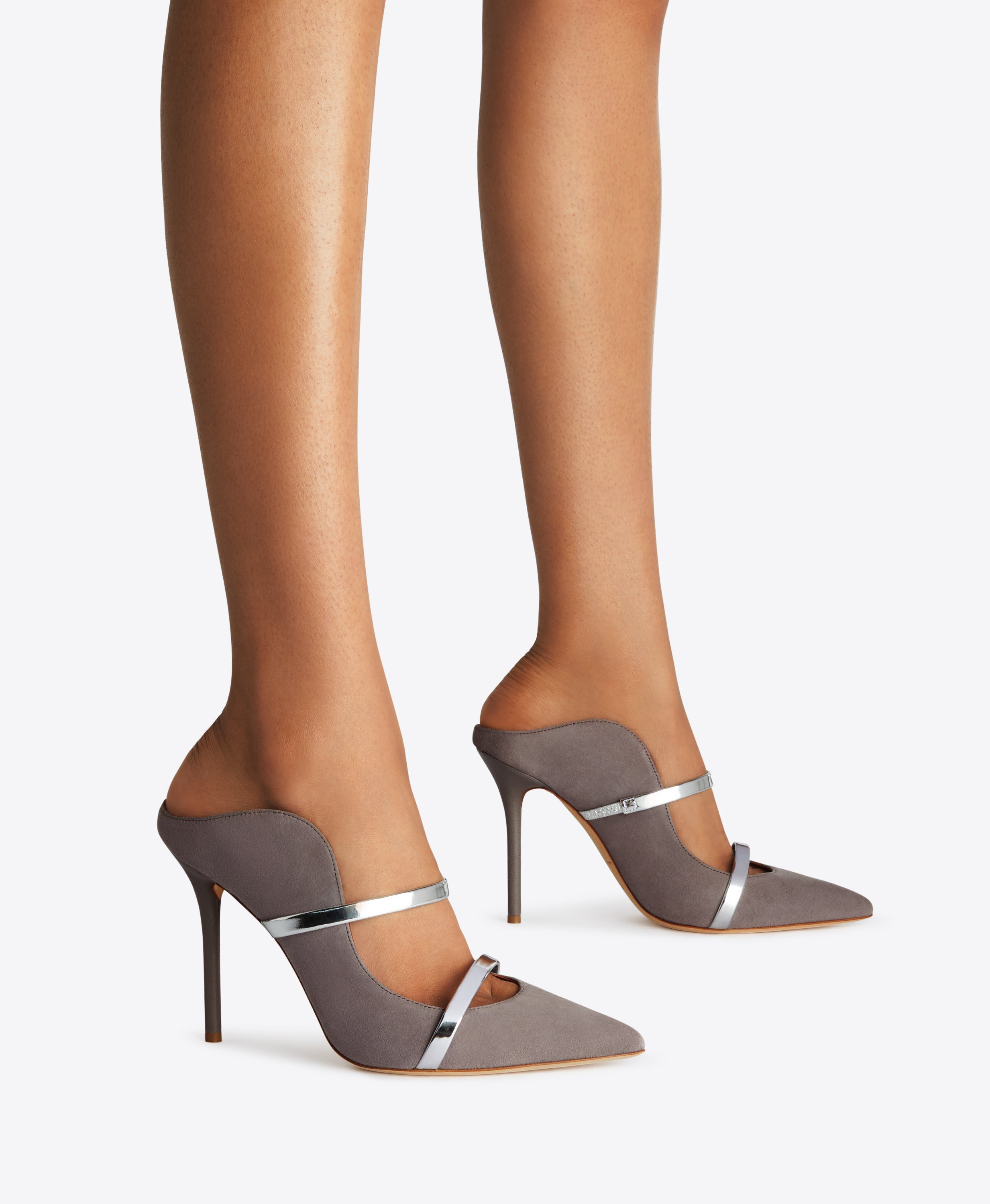 Gianvito Rossi Closed Toe Pumps in Grey Suede — UFO No More