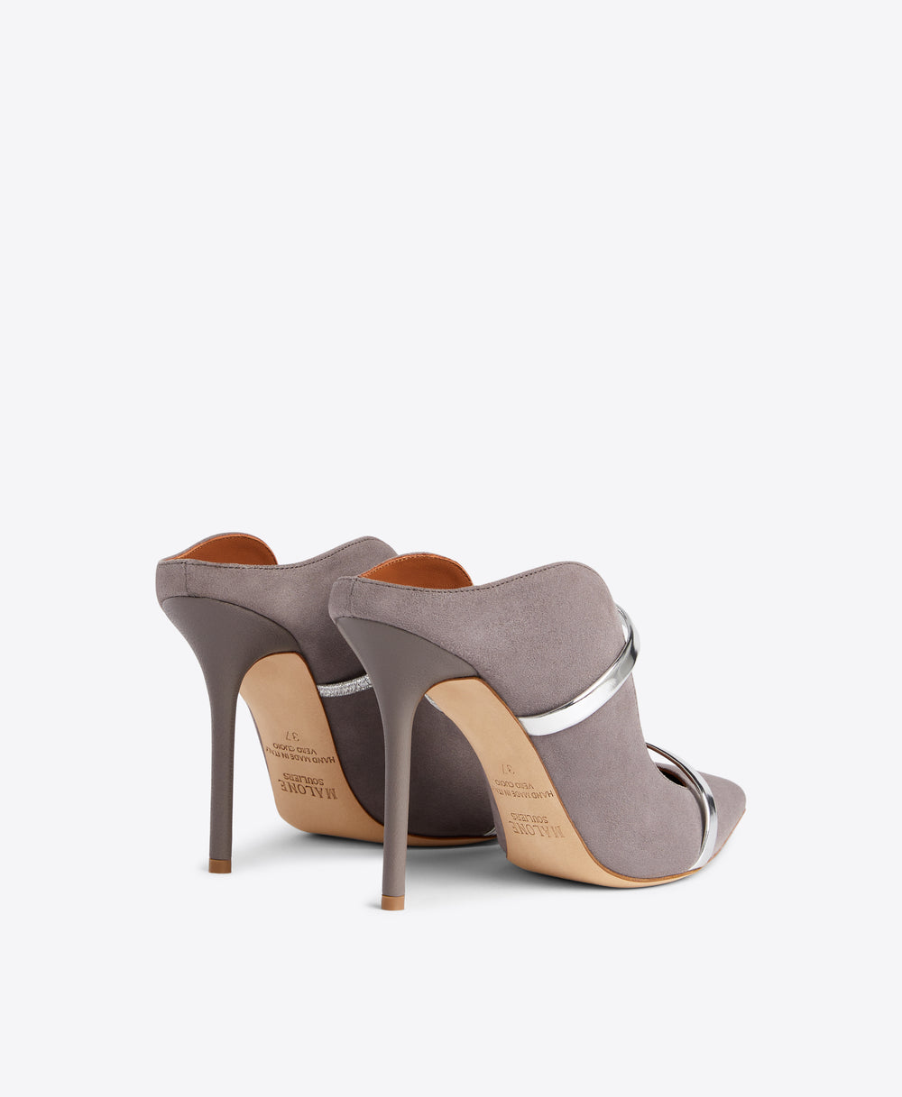 Malone Souliers Maureen 100 Grey Suede Stiletto Heels