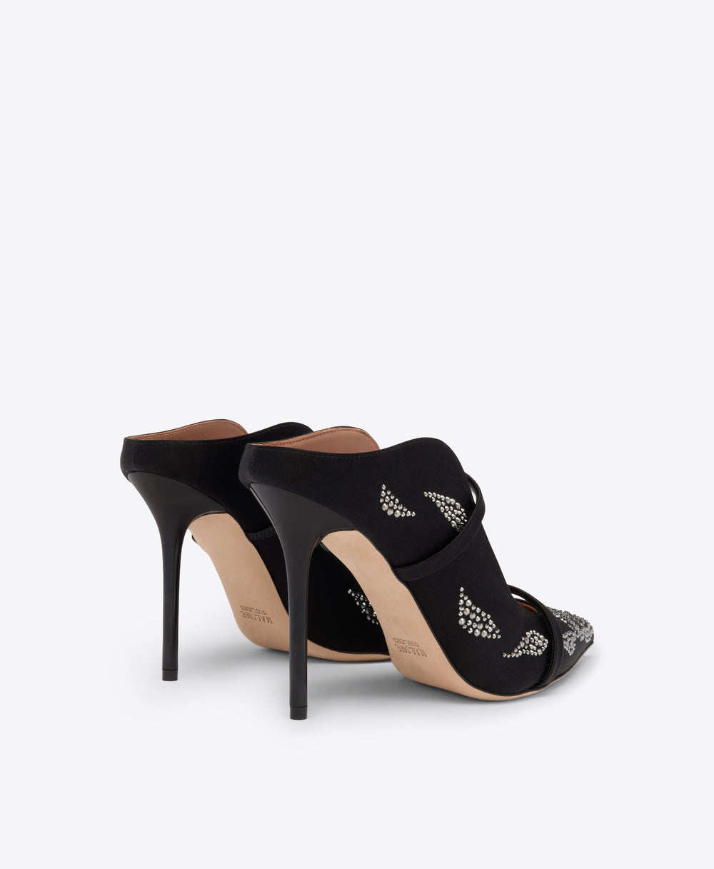 Maureen 100 Black Satin  Mules Malone Souliers