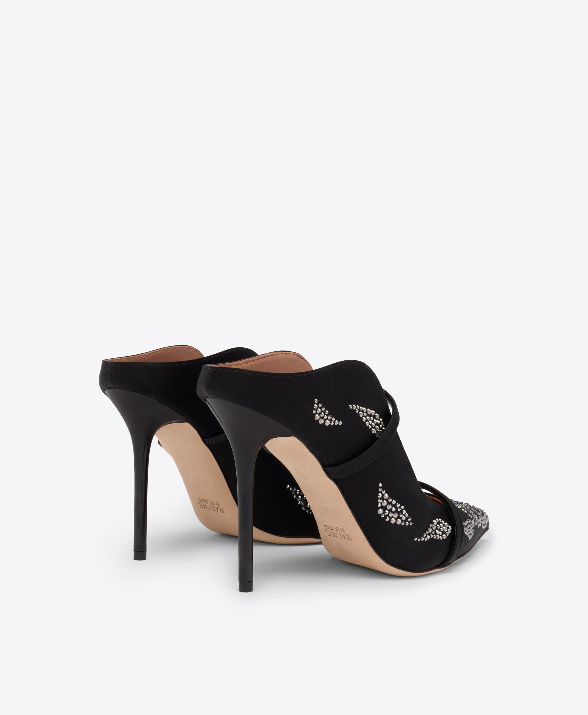 Maureen 100 Black Satin  Mules Malone Souliers