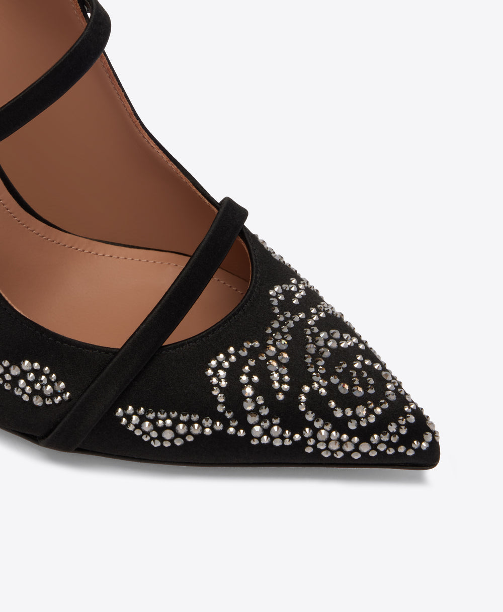Maureen 100 Black Satin  Mules Malone Souliers
