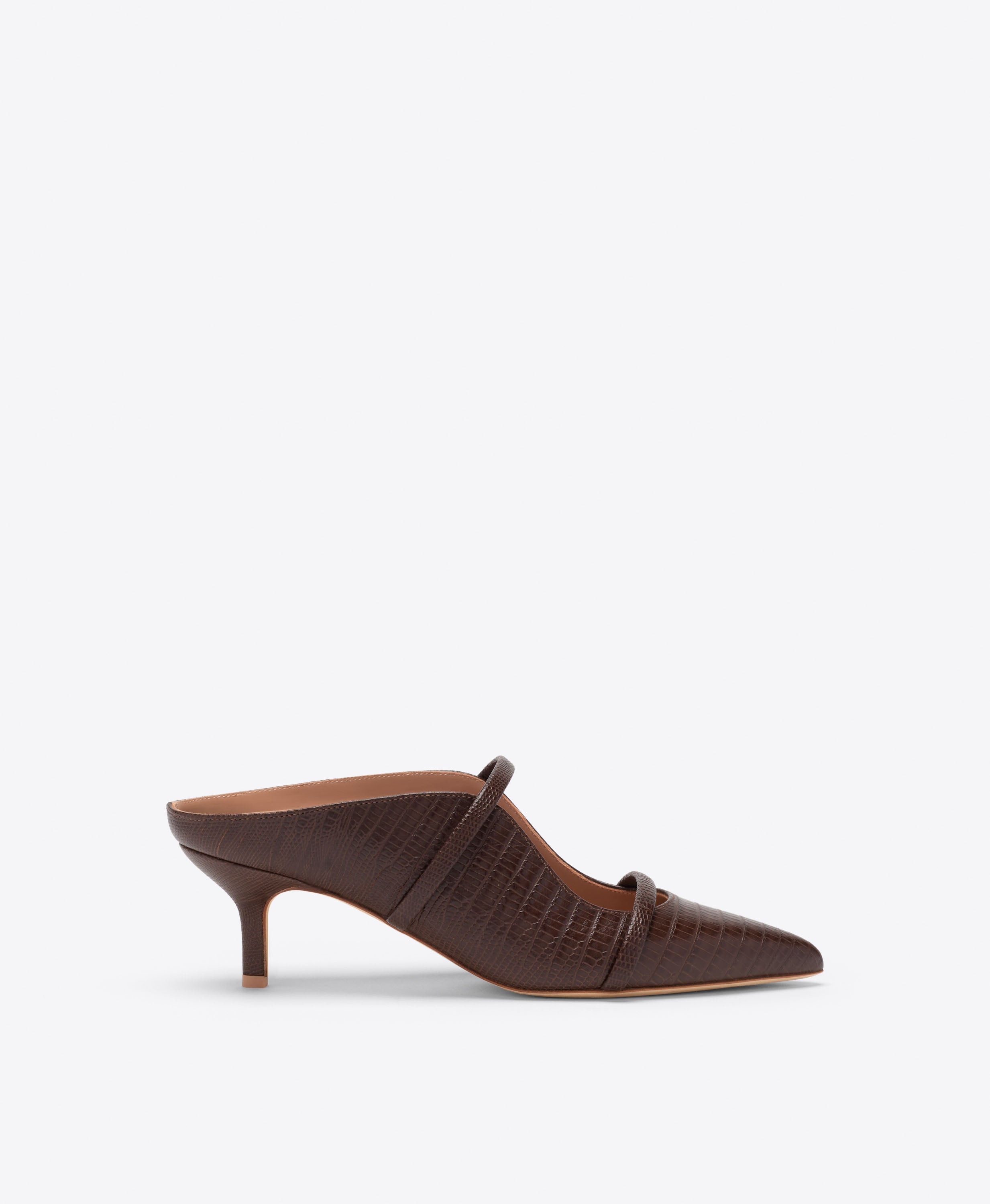 Maureen 45 Dark Green Leather Kitten Heels | Malone Souliers