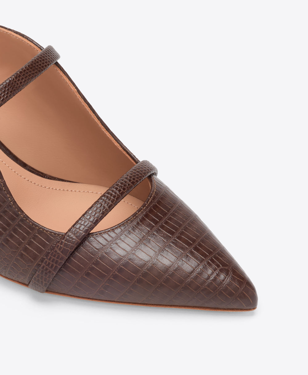 Maureen 45 Brown Leather Kitten Heels Malone Souliers