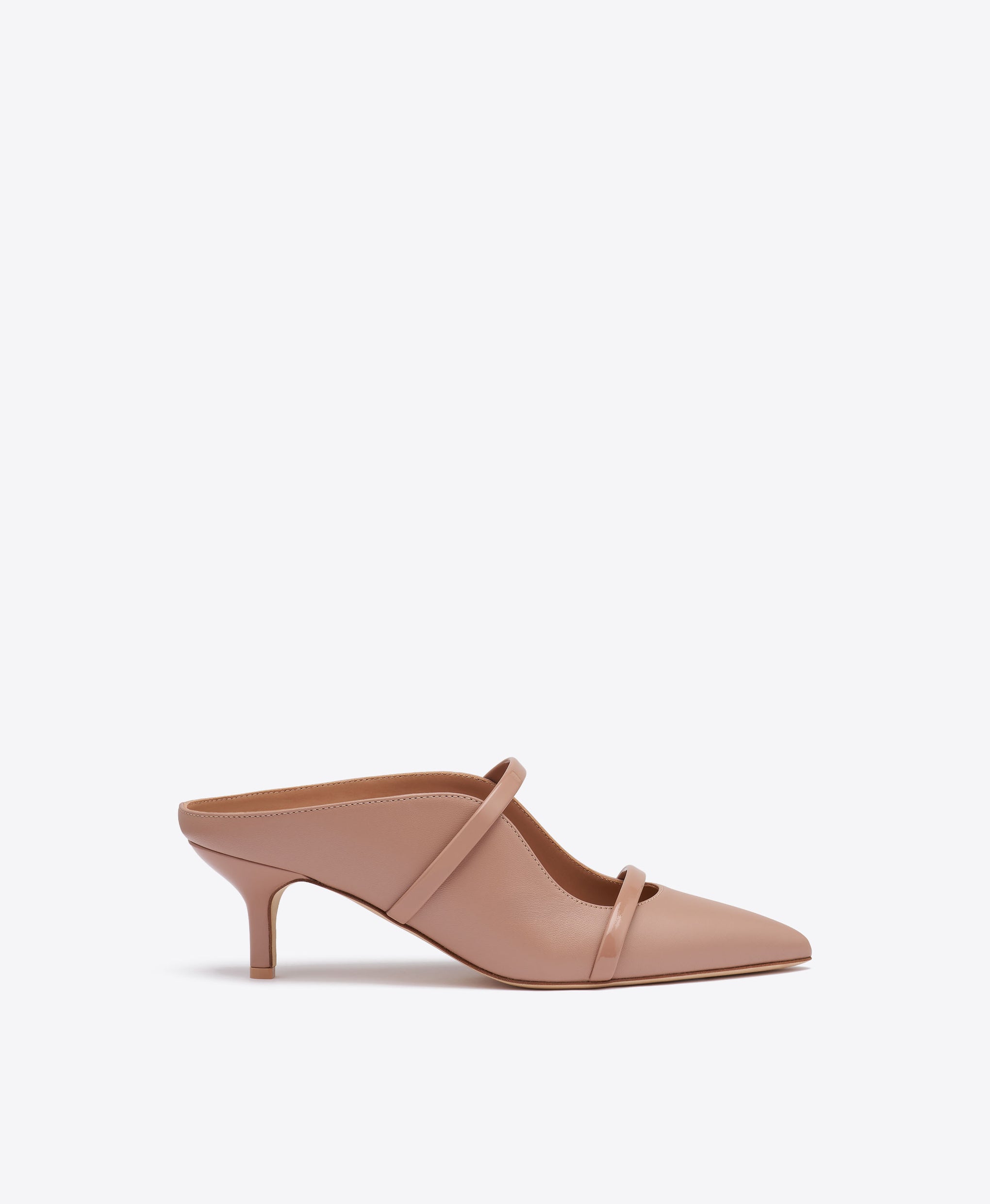 Maureen 45 Beige Leather Kitten Mules Malone Souliers