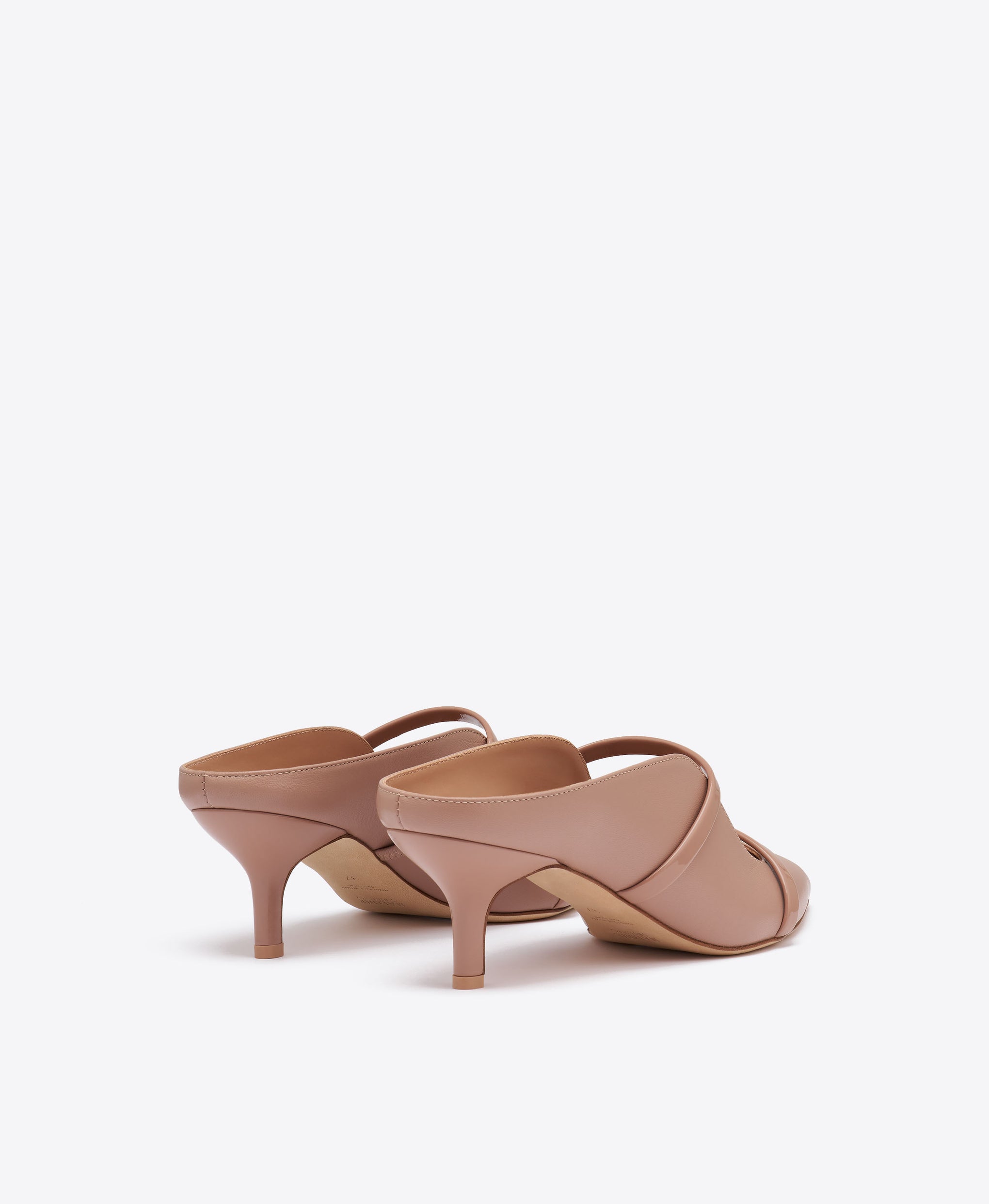 Maureen 45 Beige Leather Kitten Mules Malone Souliers