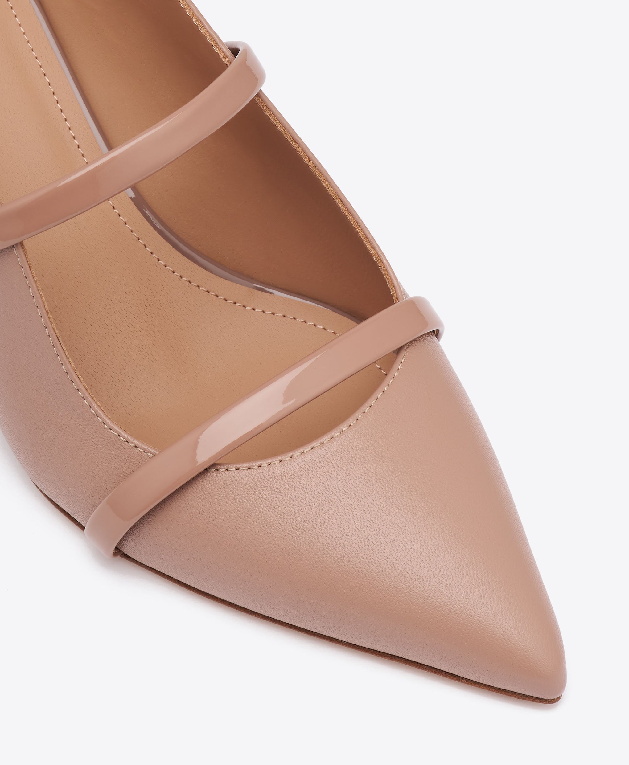 Maureen 45 Beige Leather Kitten Mules Malone Souliers