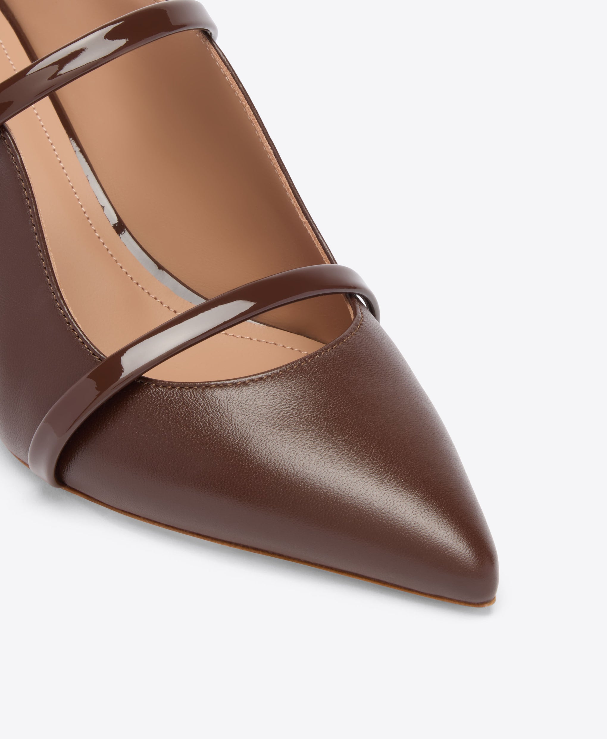 Maureen 45 Dark Brown Leather Kitten Heels Malone Souliers