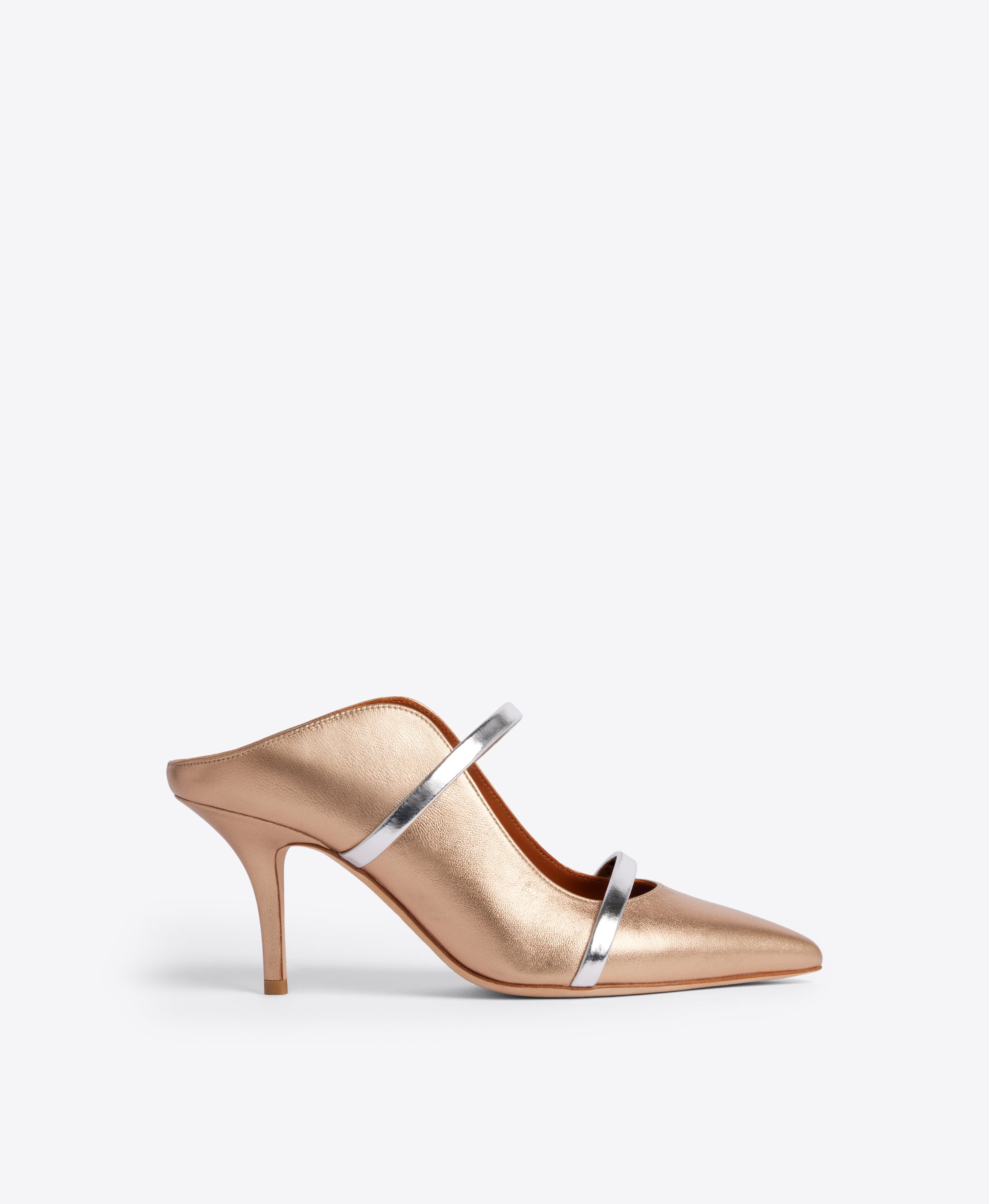 Maureen 70 & Silver Leather Mules