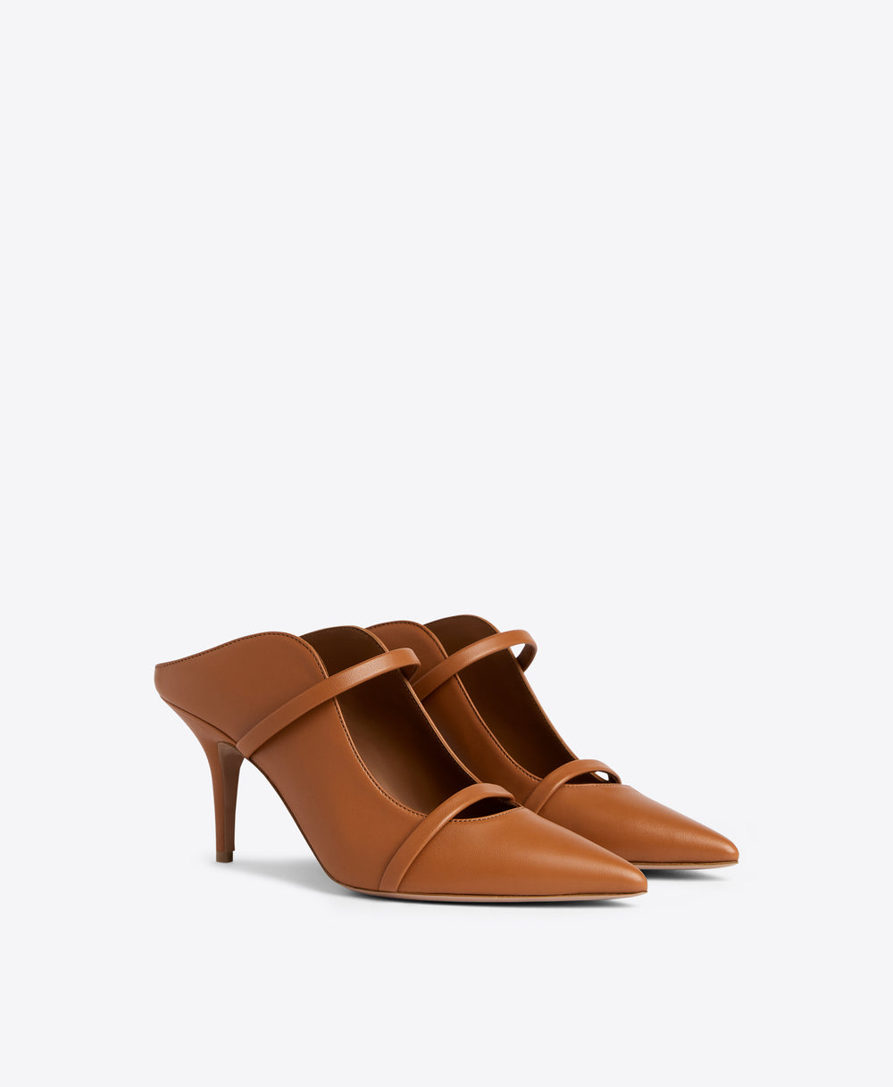 Malone Souliers Maureen 70mm Brown Leather Heeled Mules