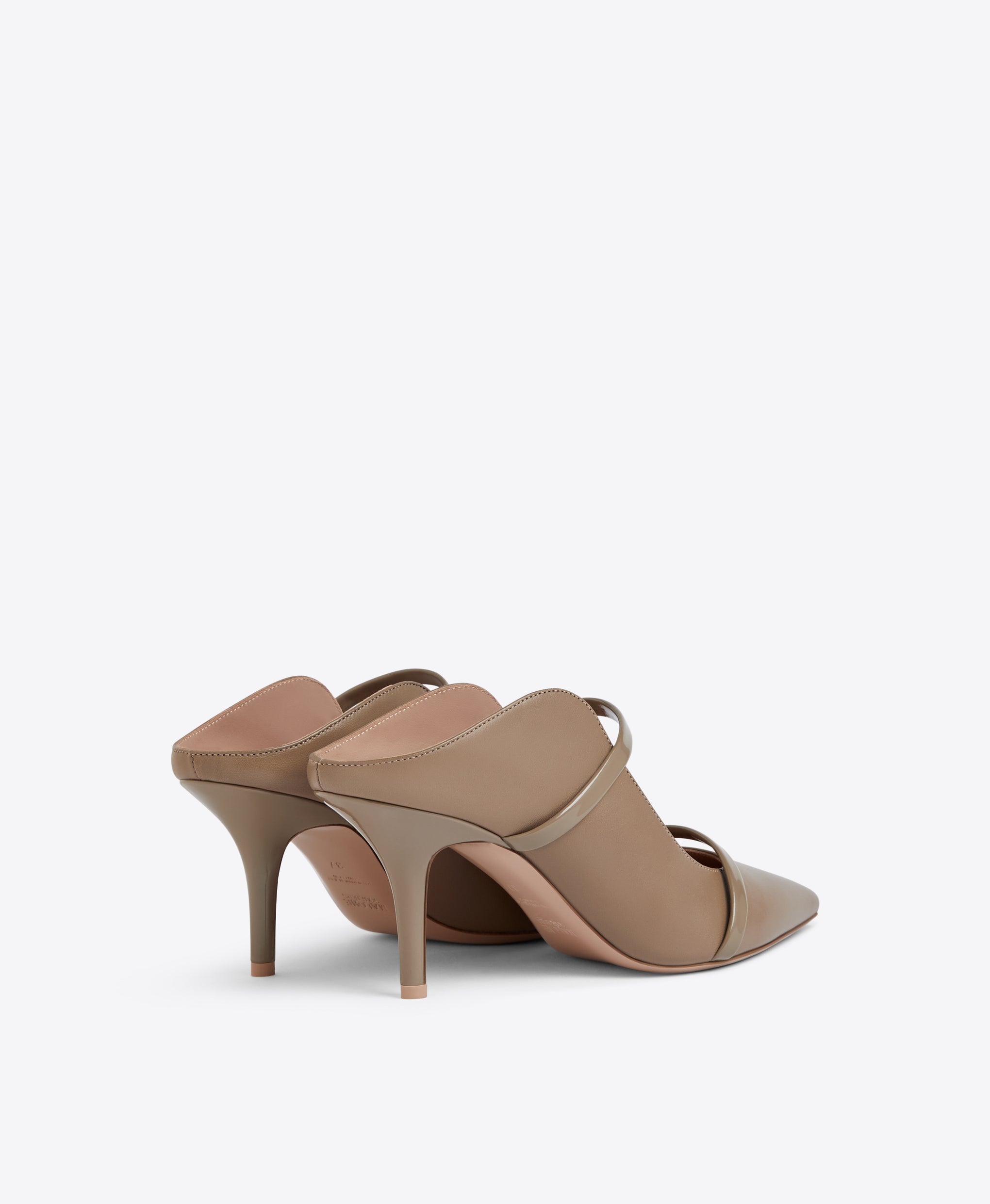 Malone Souliers Maureen 70 Taupe Leather Heeled Mules