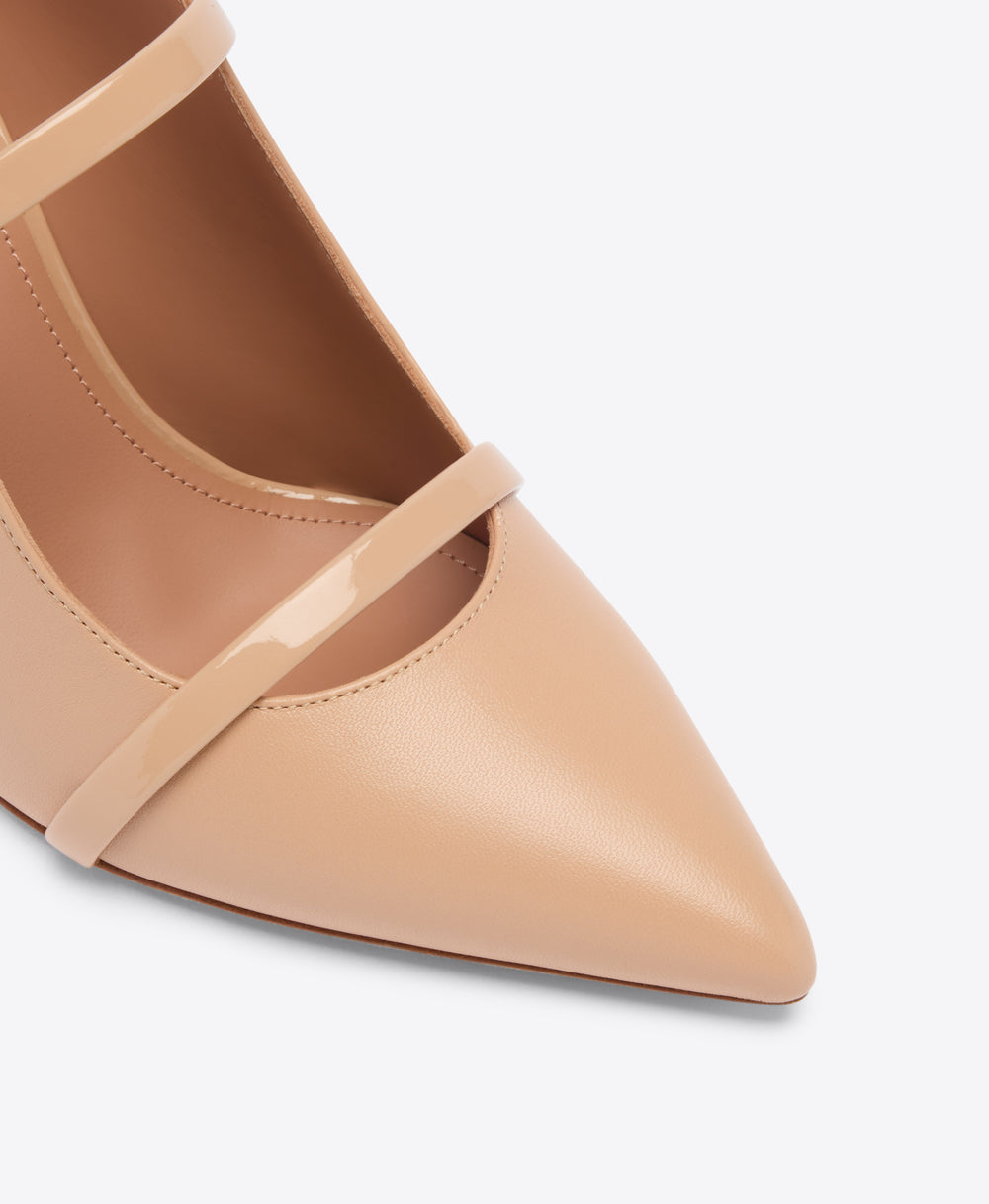 Maureen 70 Buff Leather Heeled Mules Malone Souliers