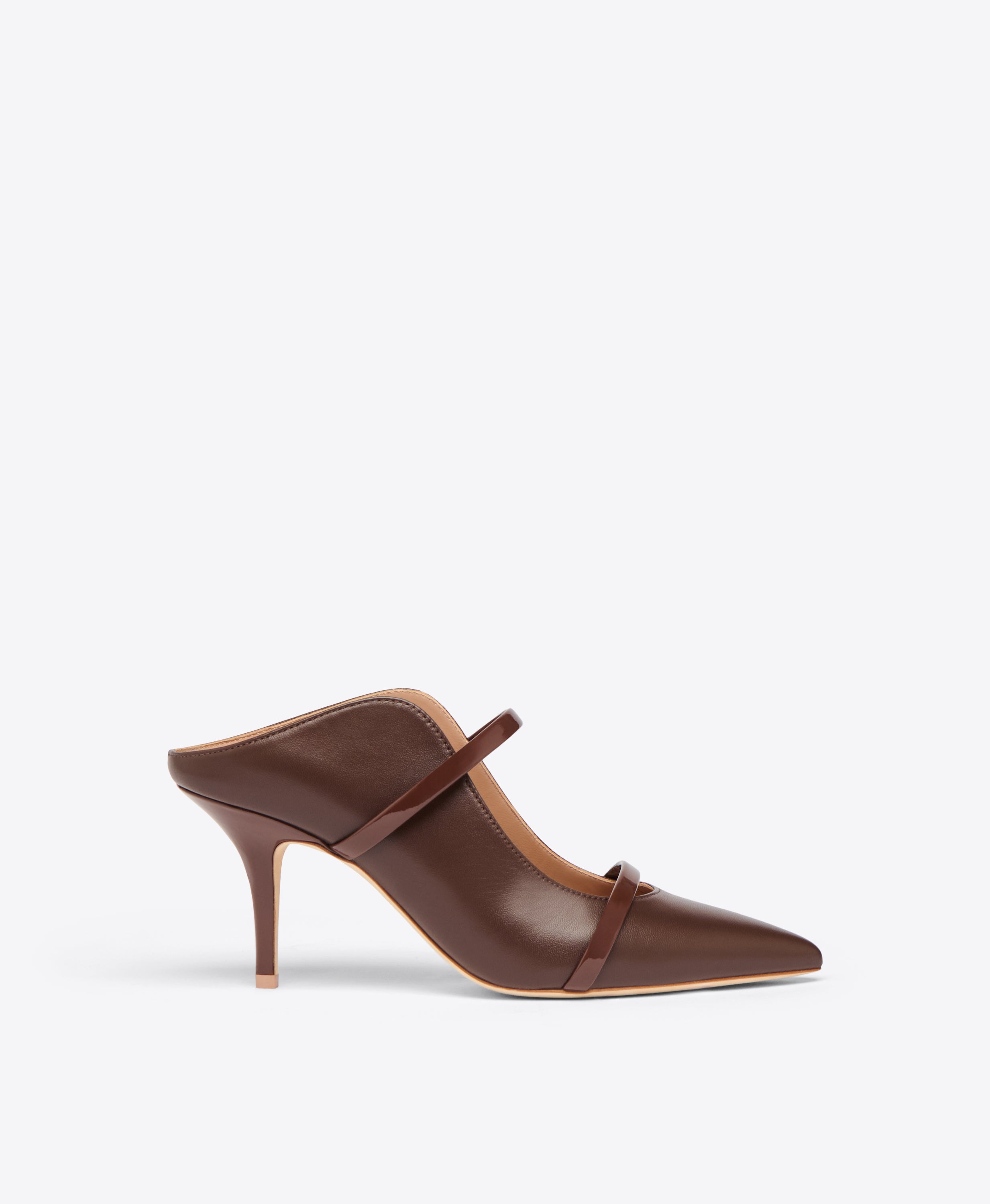 Maureen 70 Dark Leather Heeled Mules