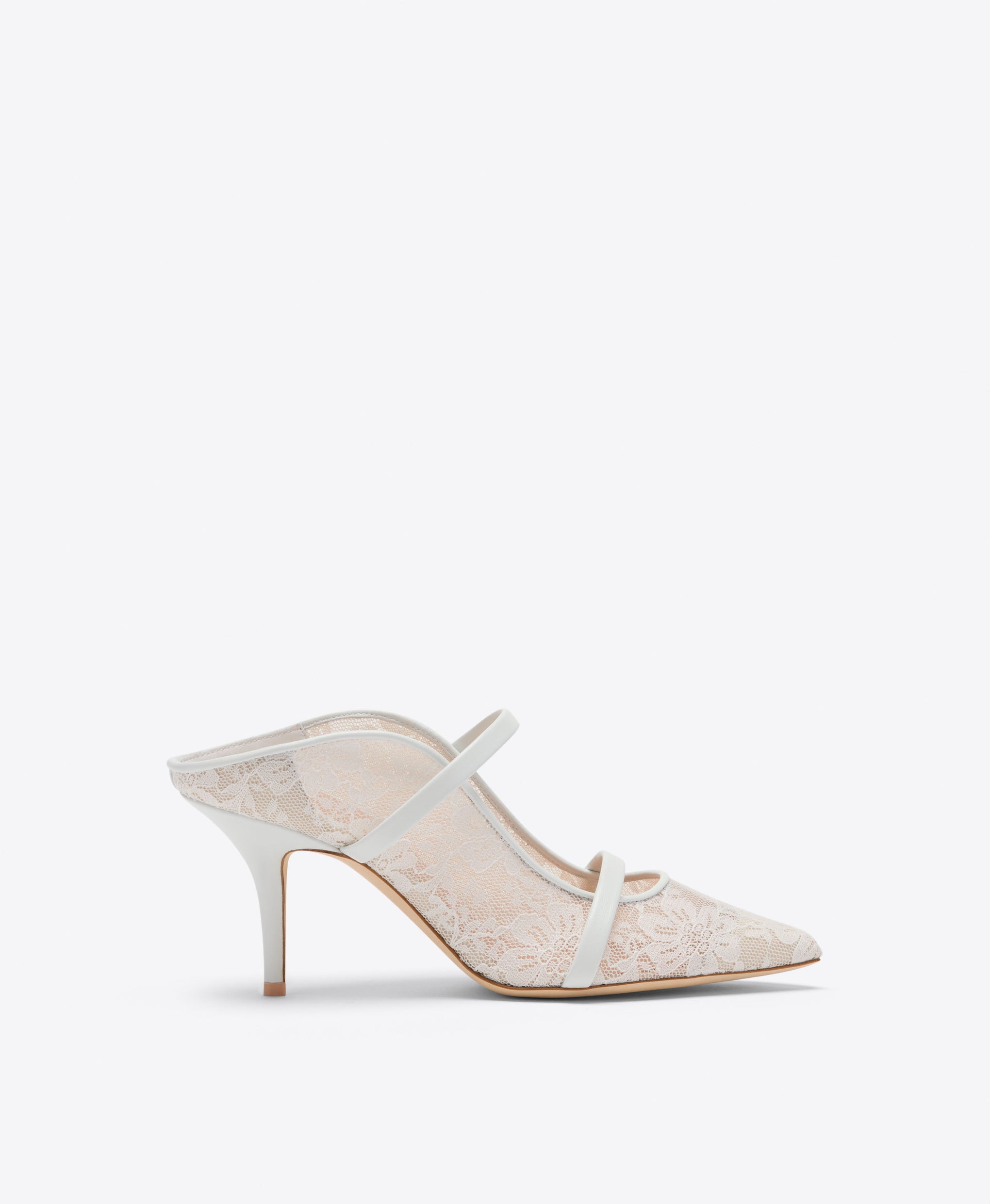 Malone Souliers Bridal Maureen 70 White Lace Mules