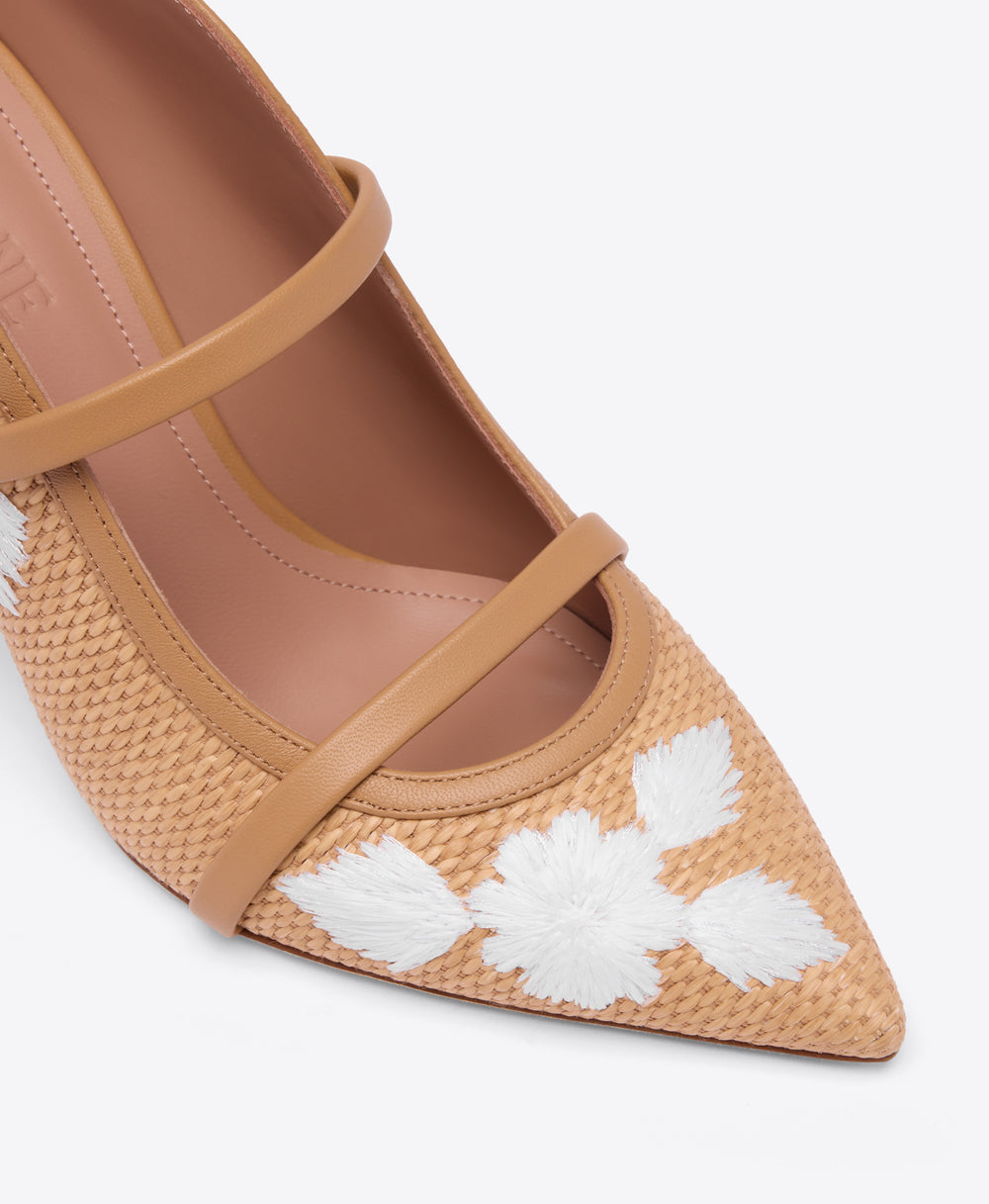Maureen 70 Camel Raffia Mules Malone Souliers