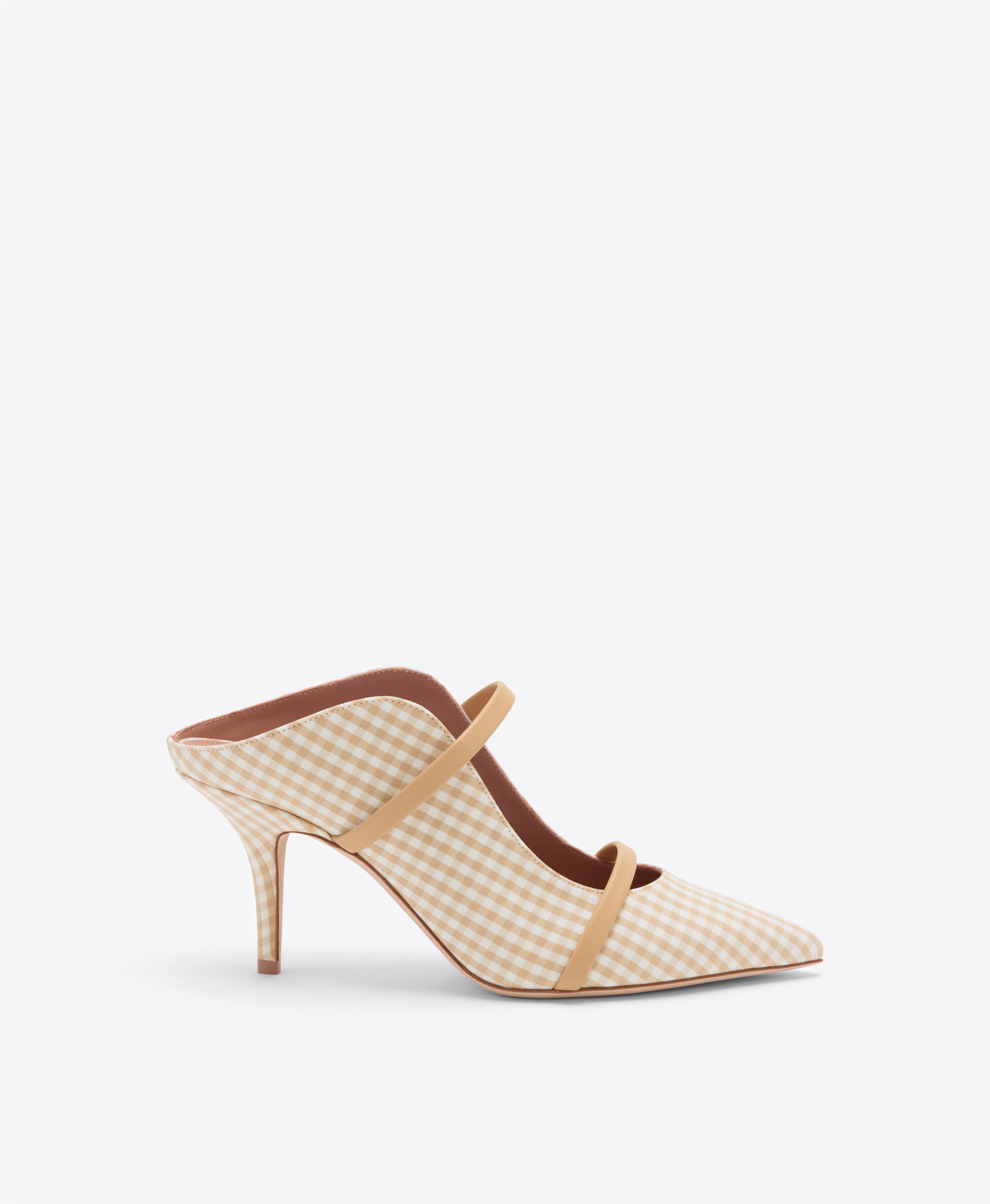 Maureen 70 Gingham Heeled Mules