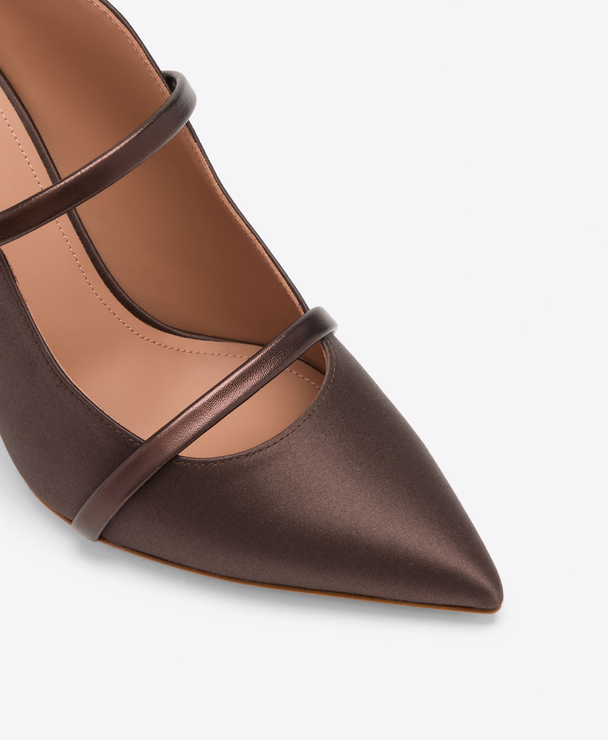 Maureen 70 Dark Brown Satin Heeled Mules Malone Souliers