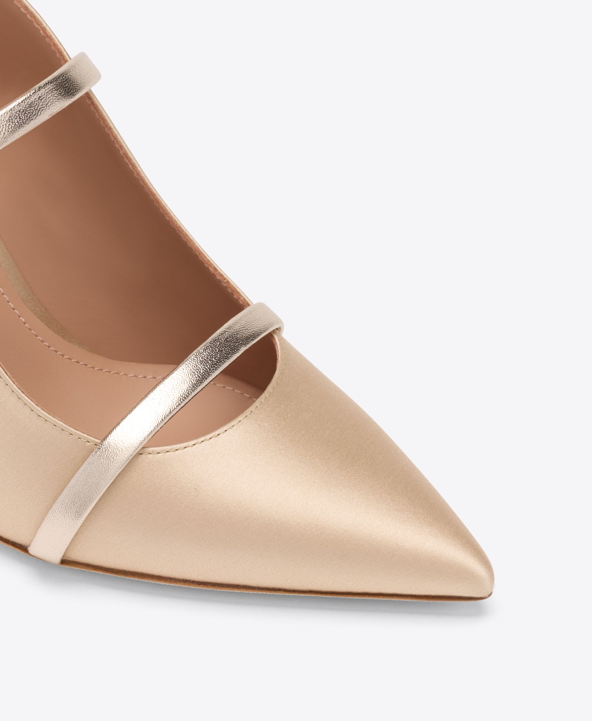 Maureen 70 Buff Satin Heeled Mules Malone Souliers