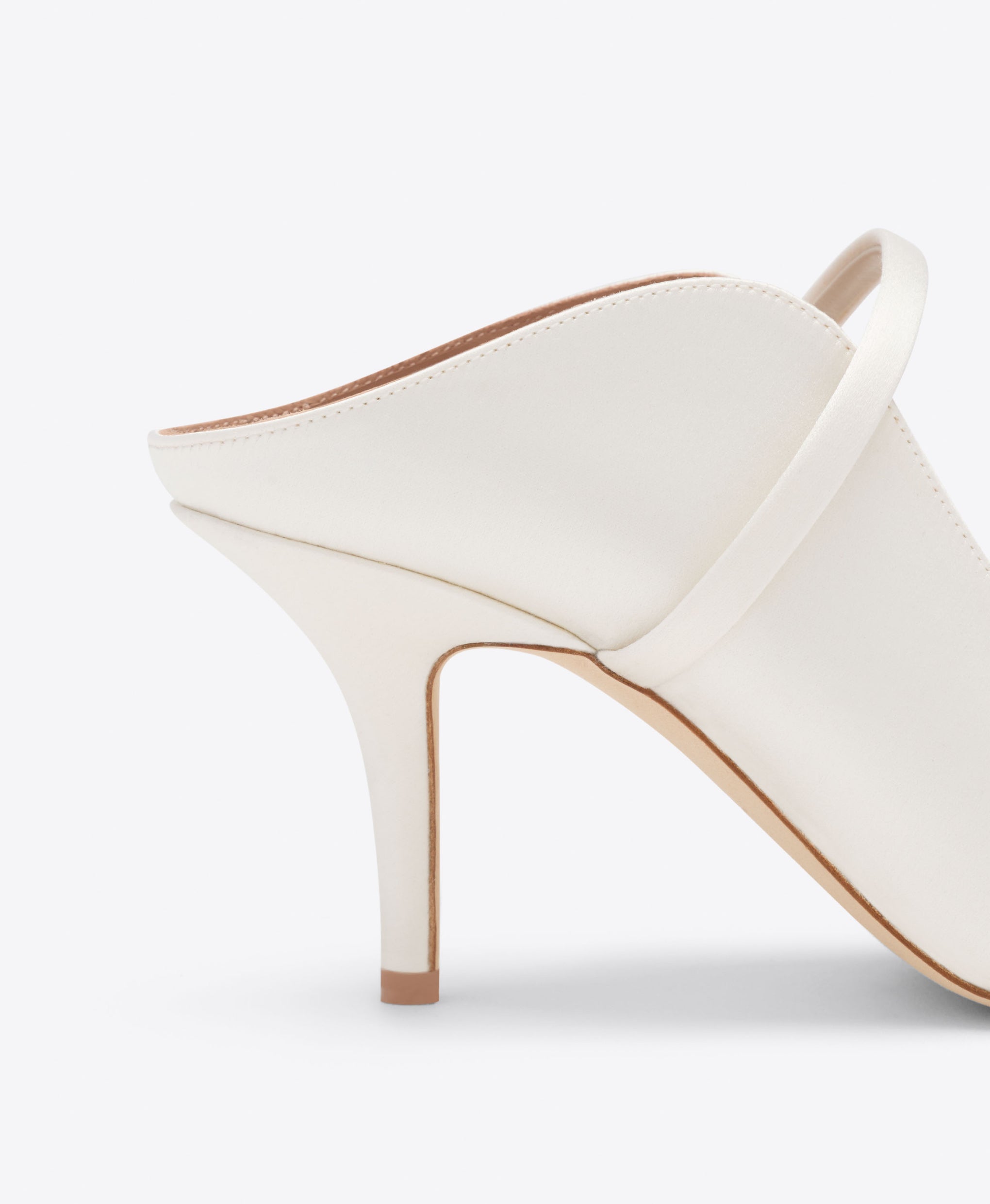 Malone Souliers Bridal Maureen 70 White Satin Mules