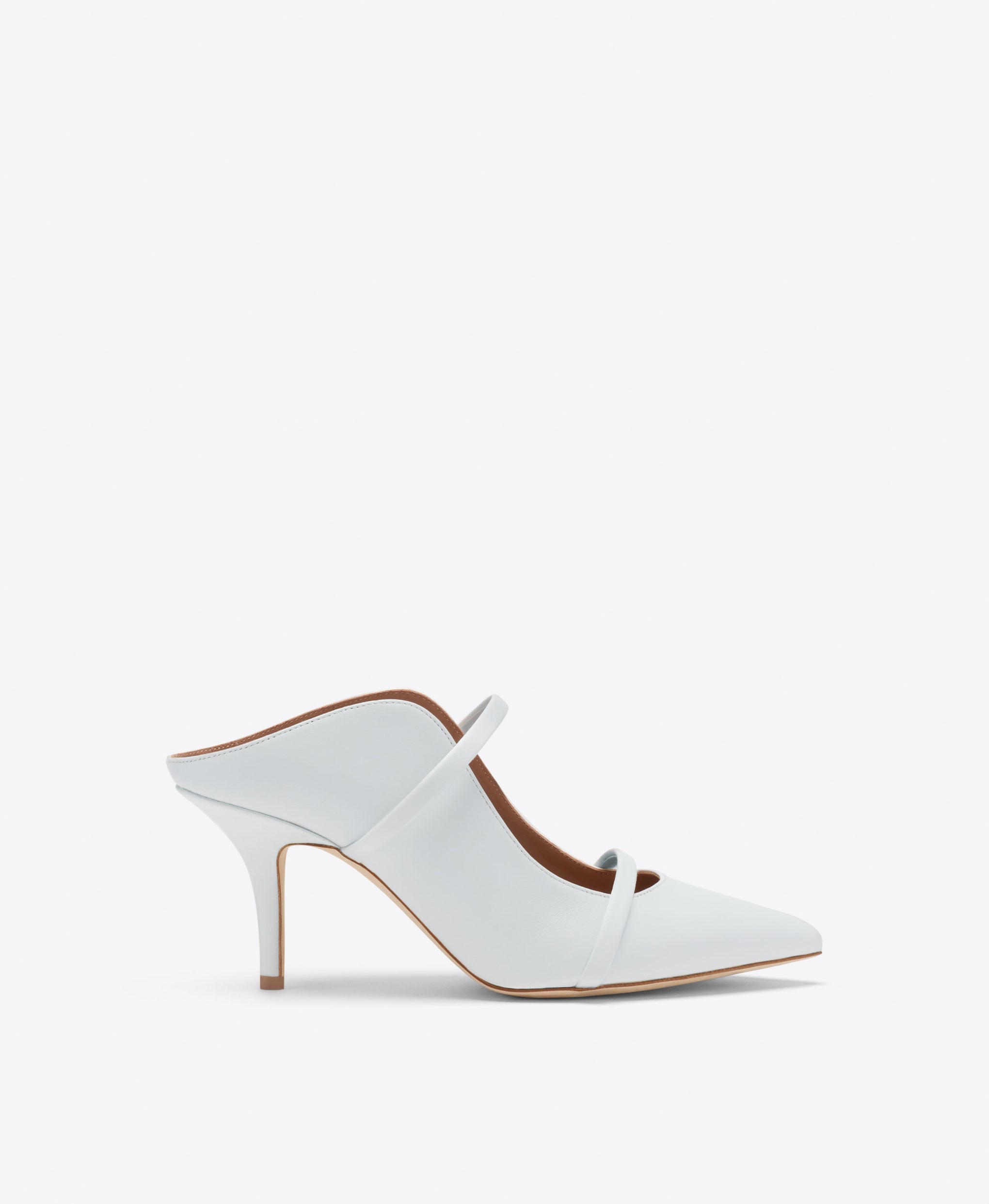 Malone Souliers Bridal Maureen 70 White Leather Mules