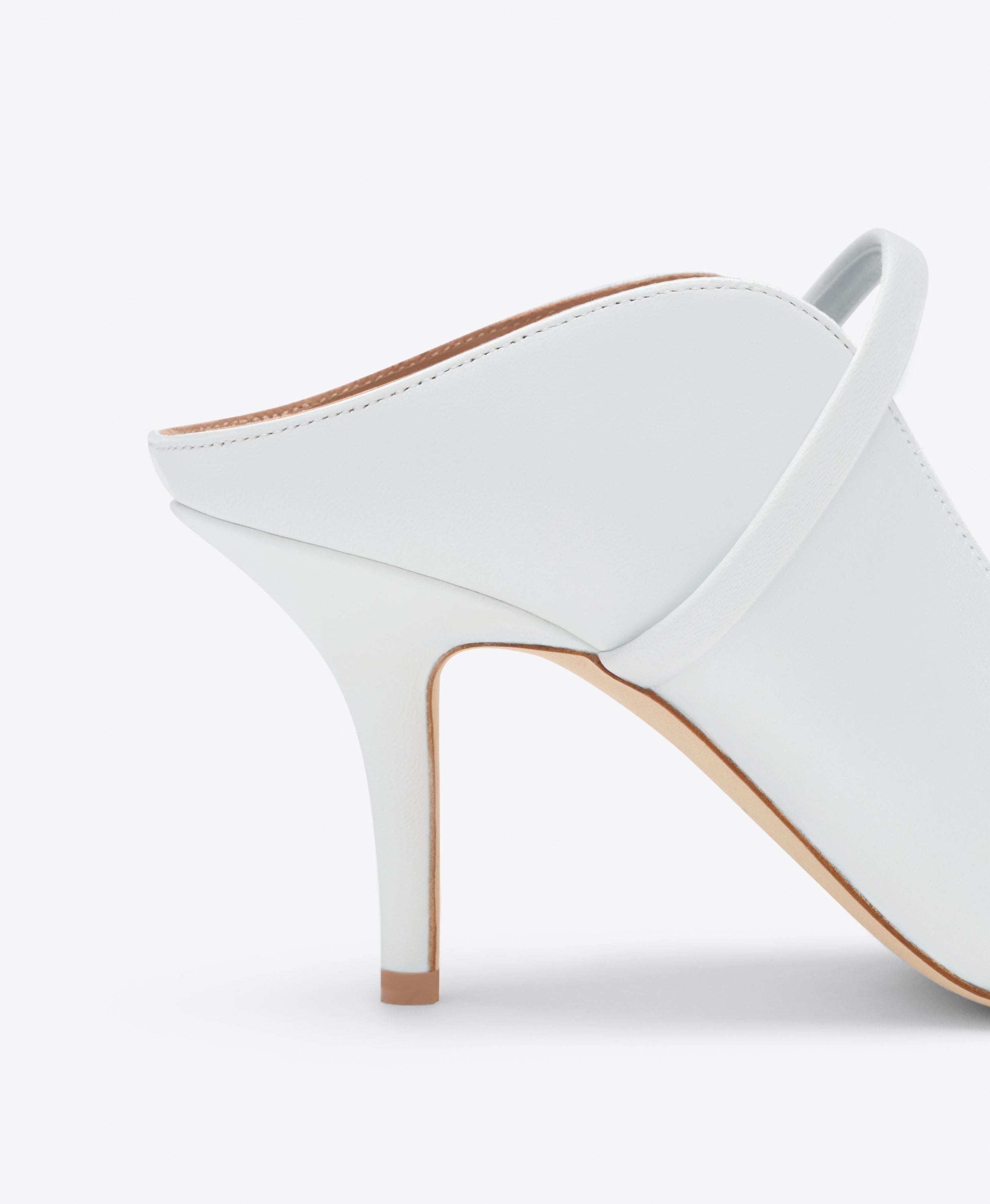 Malone Souliers|Maureen 70 White Leather Heeled Mules