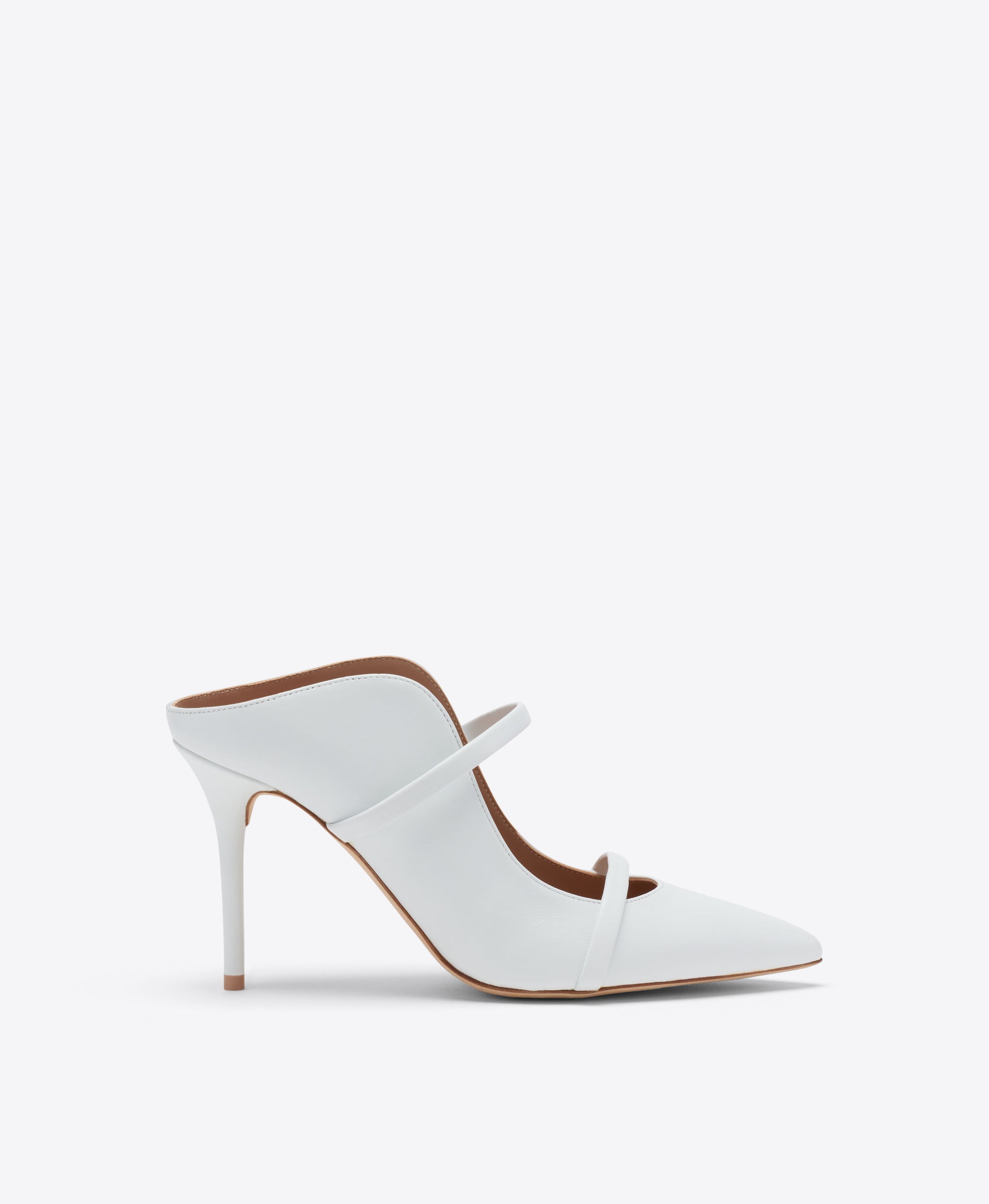 Malone Souliers Bridal Maureen 70 White Leather Mules