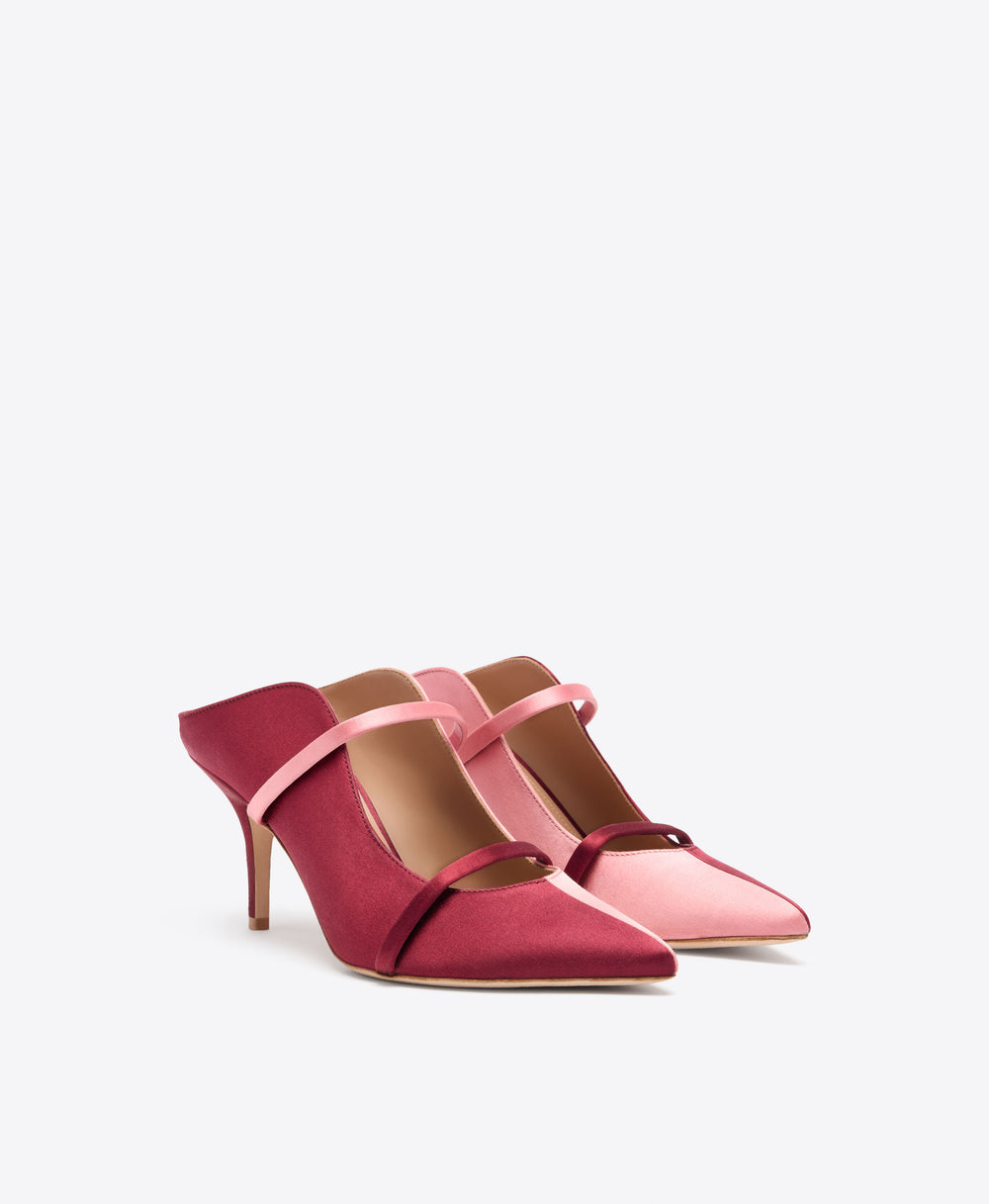 Maureen 70 Burgundy Satin Mules Malone Souliers