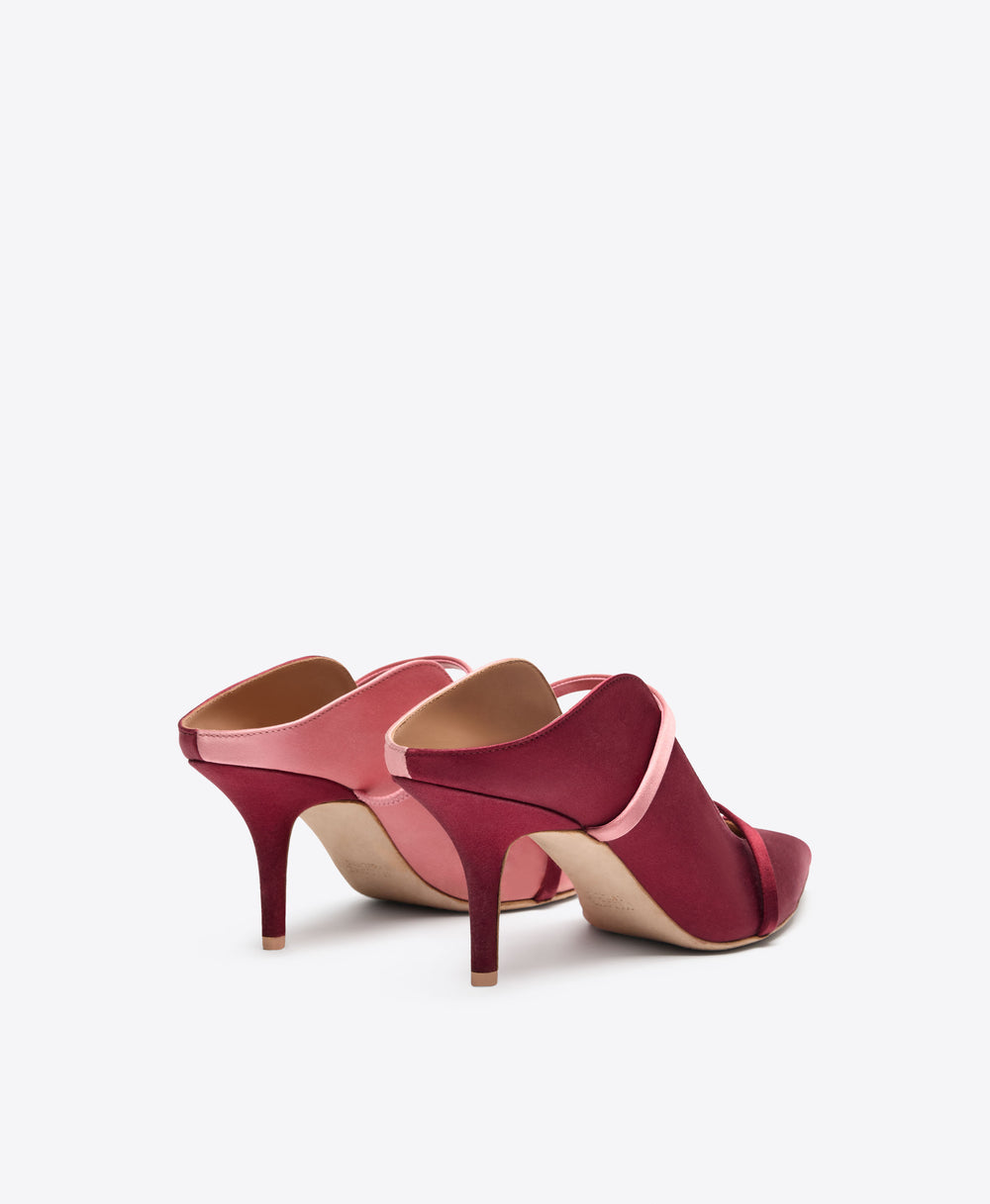 Maureen 70 Burgundy Satin Mules Malone Souliers