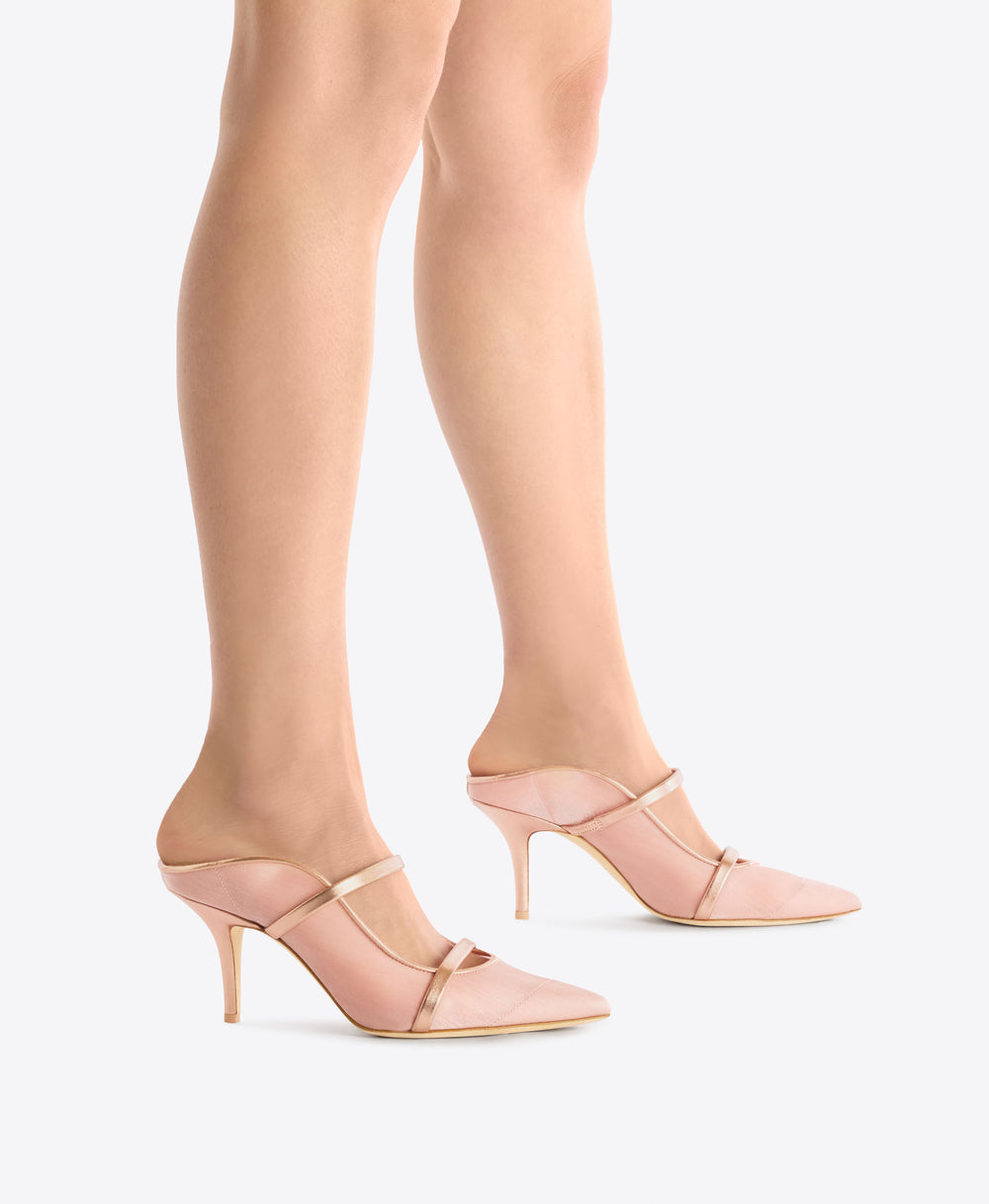 Maureen 70 Pink Shimmer Organza Mules Malone Souliers