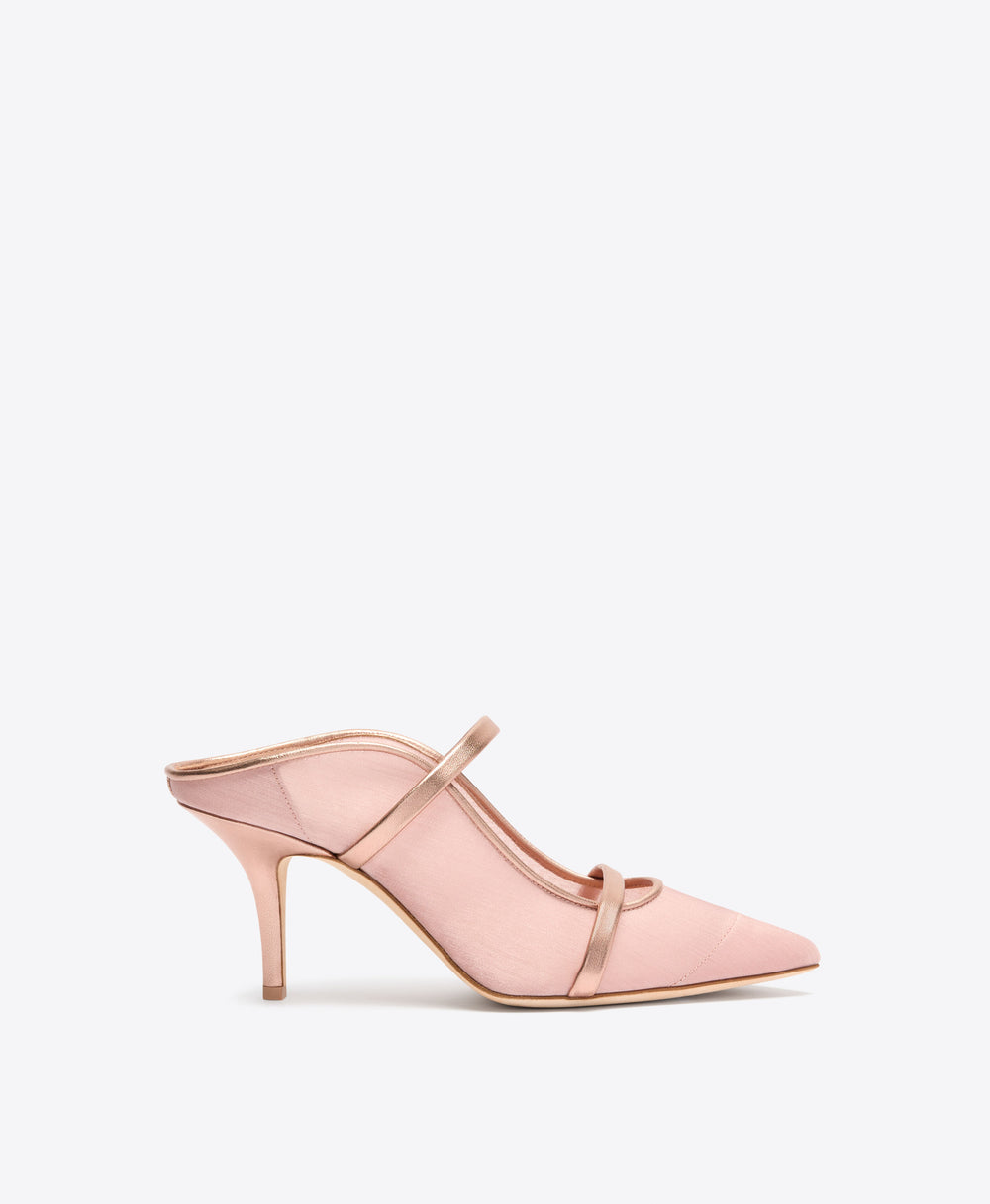Maureen 70 Pink Shimmer Organza Mules Malone Souliers