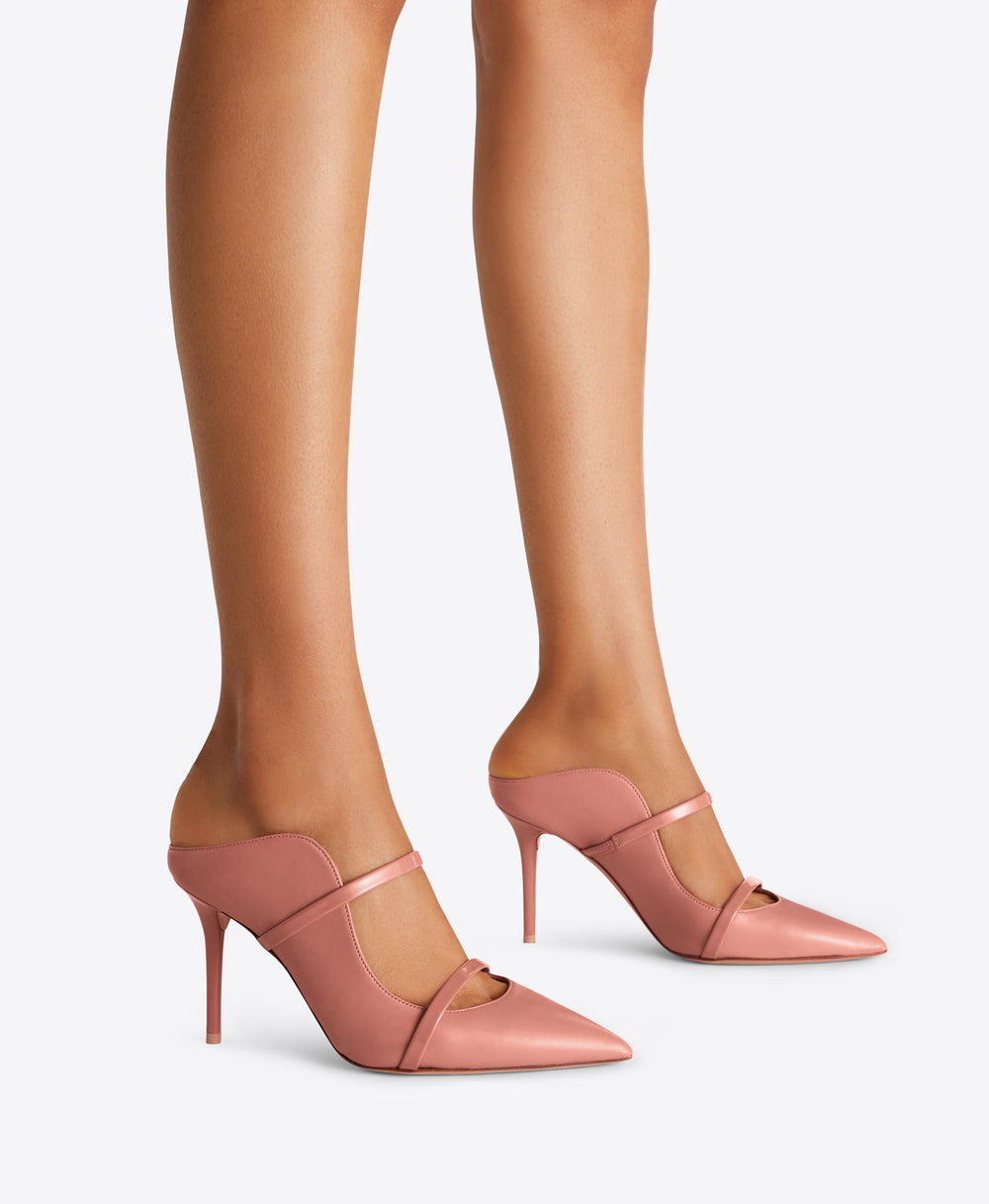 Maureen 85 Deep Blush Leather Mules Malone Souliers