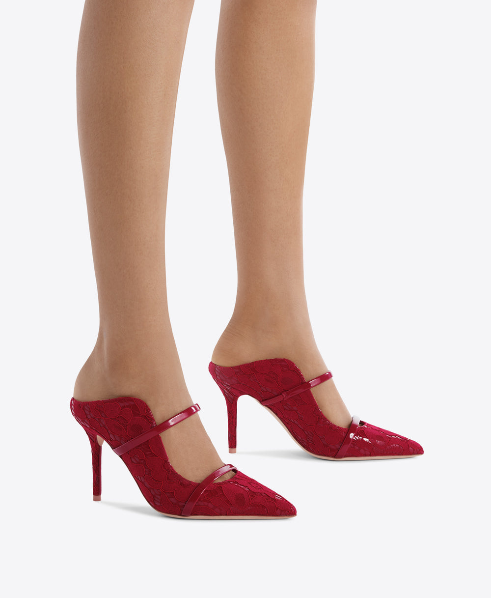 Maureen 85 Red Gloss Mules Malone Souliers
