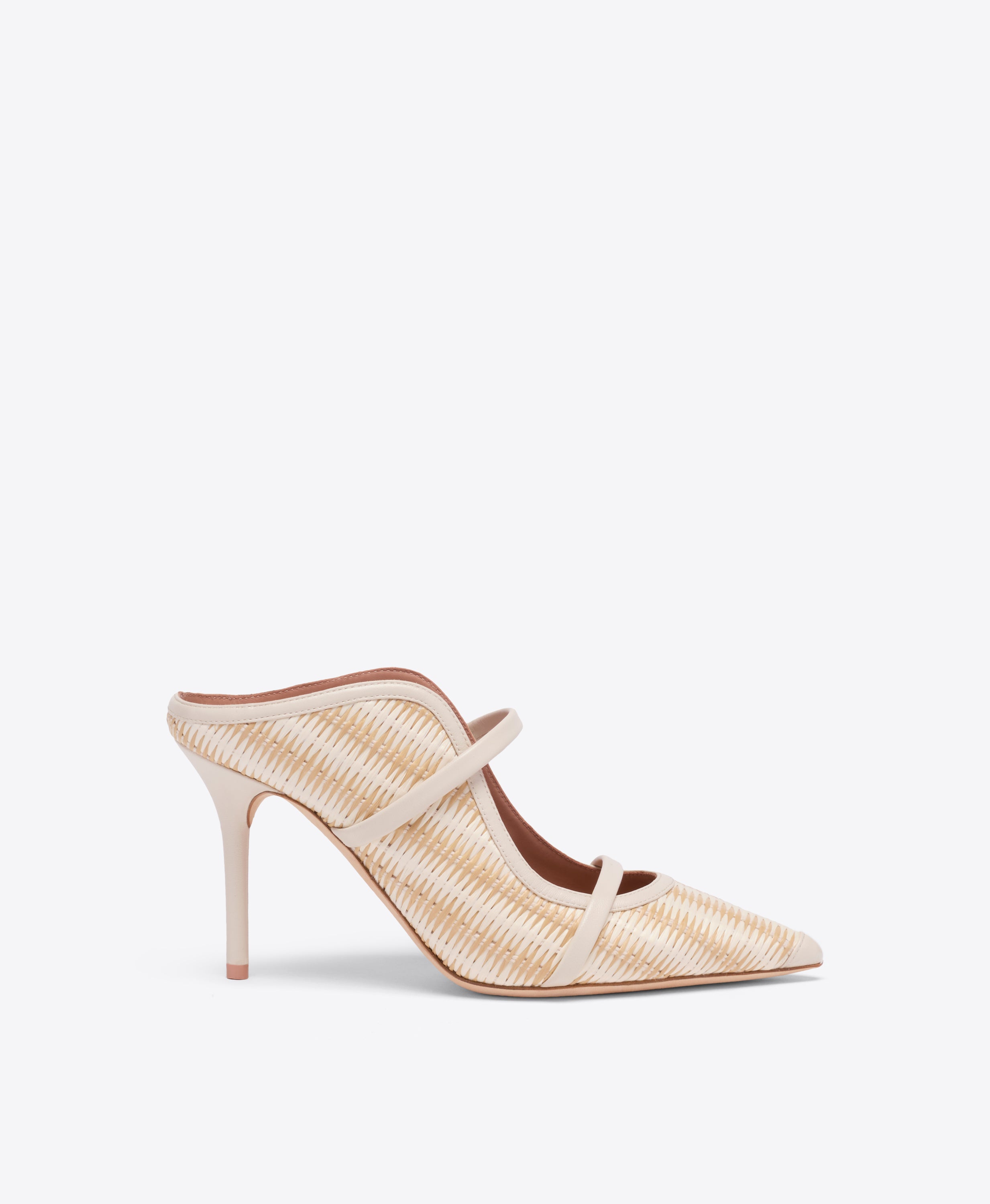 Maureen 85 Stripe Raffia Heeled Mules
