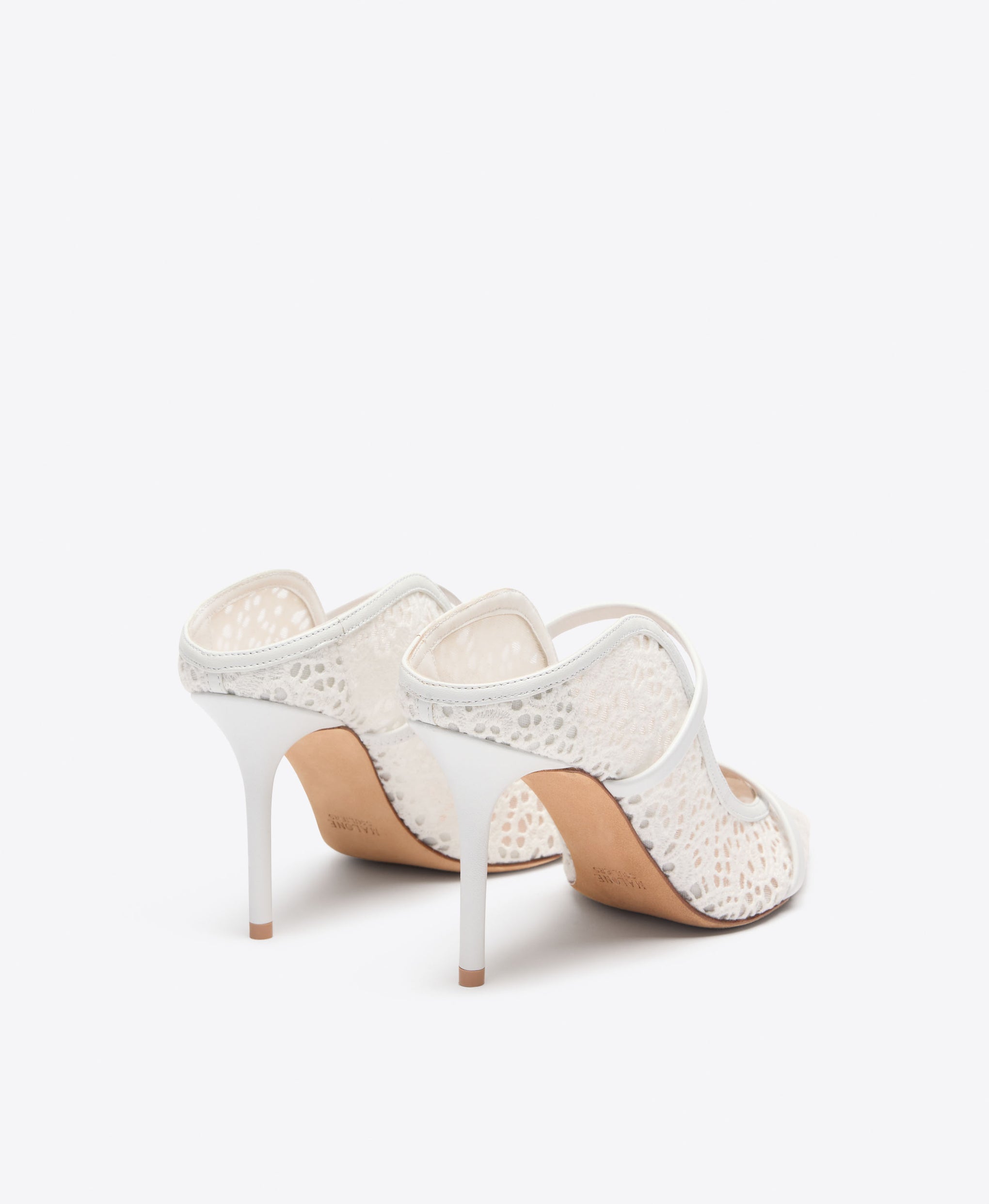 Maureen 85 White Broderie Lace Mules Bridal Malone Souliers