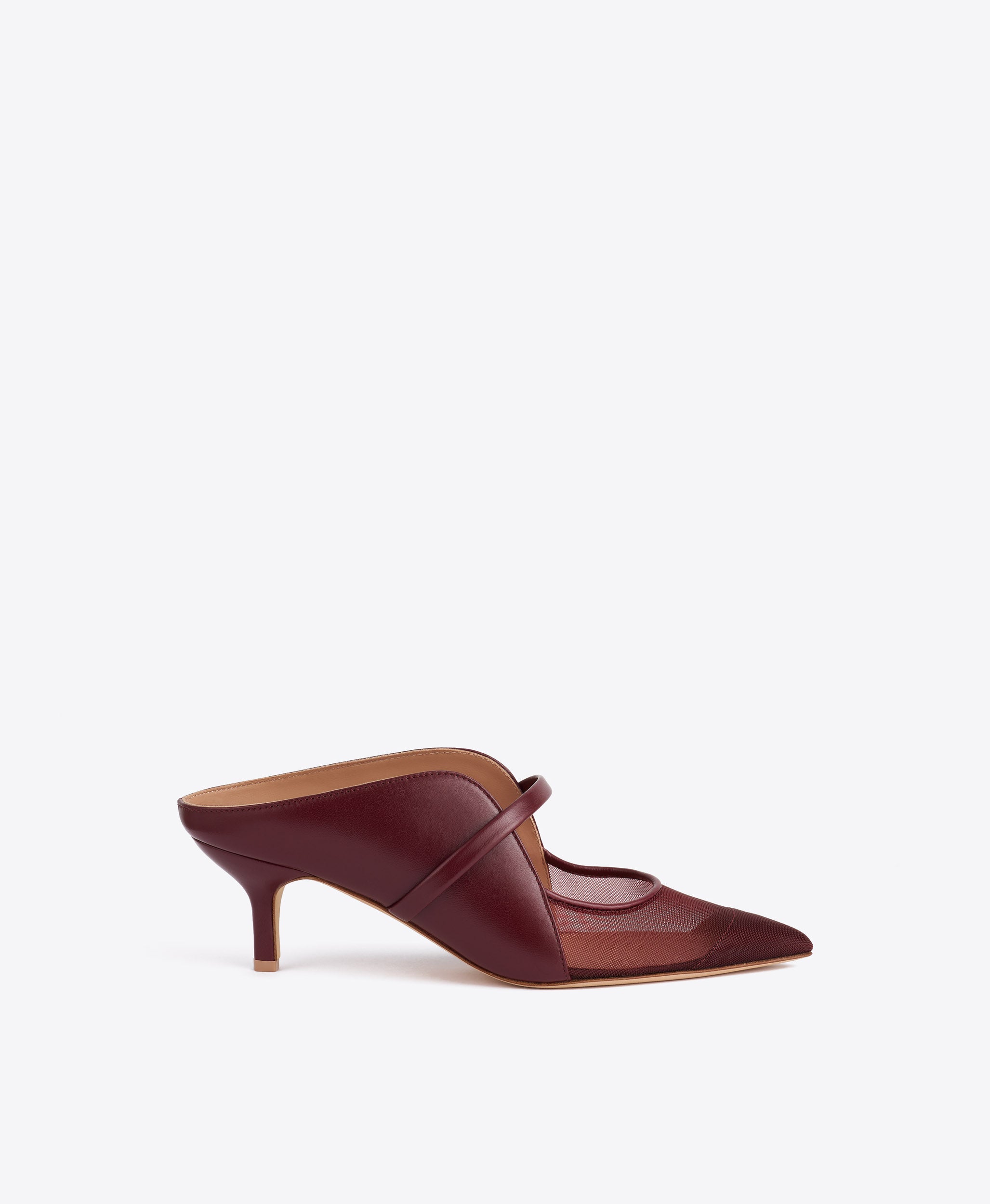 Maloneber マロンバー Maureen Arc 45 Burgundy Leather Mules | Malone Souliers
