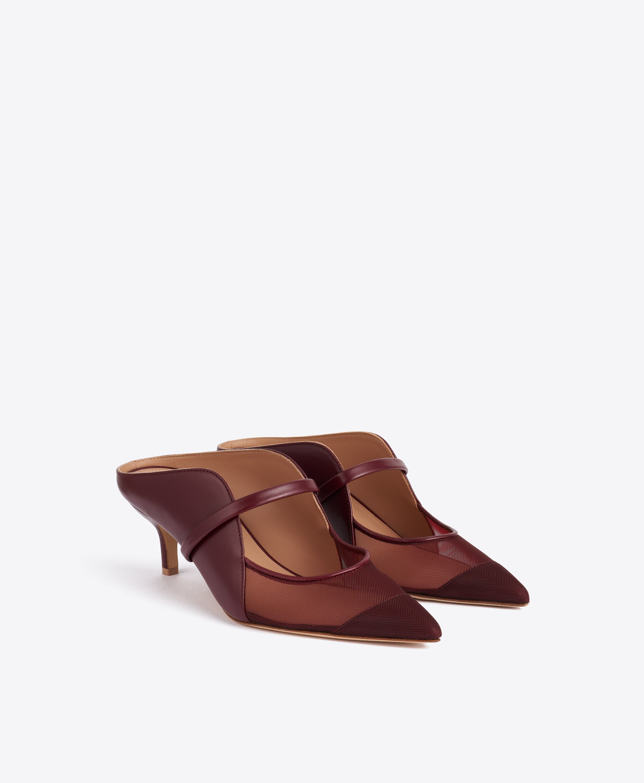 Maloneber マロンバー Maureen Arc 45 Burgundy Leather Mules | Malone Souliers