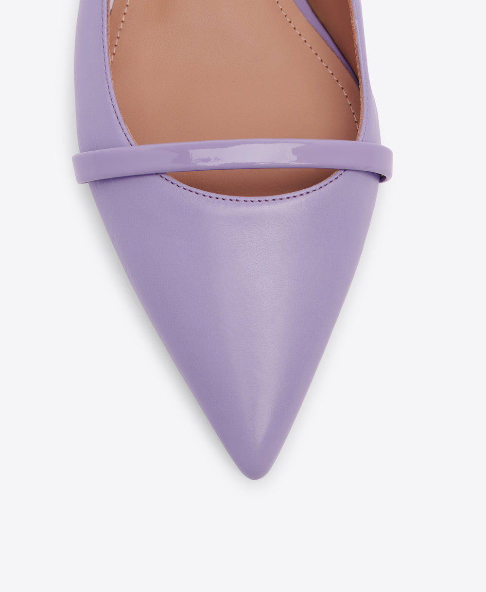 Maureen Lilac Leather Flat Mules Malone Souliers