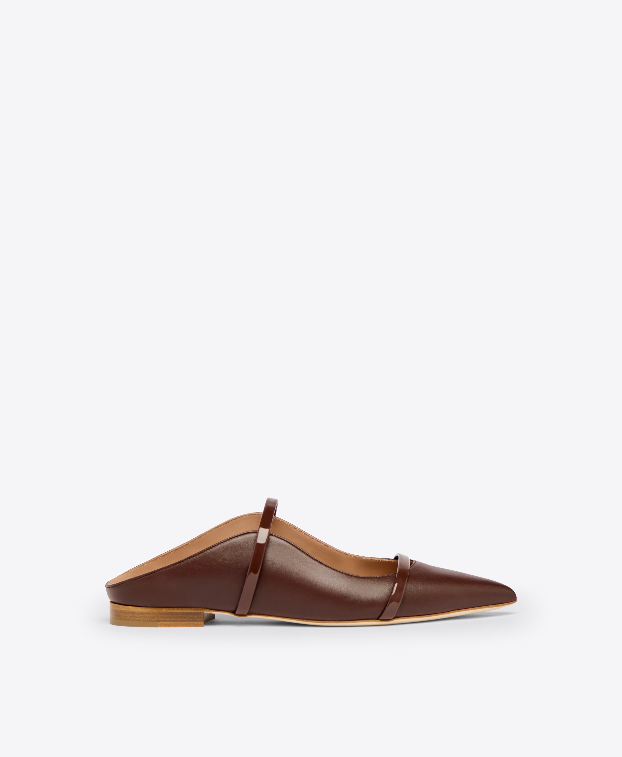Maureen Dark Leather Flat Mules