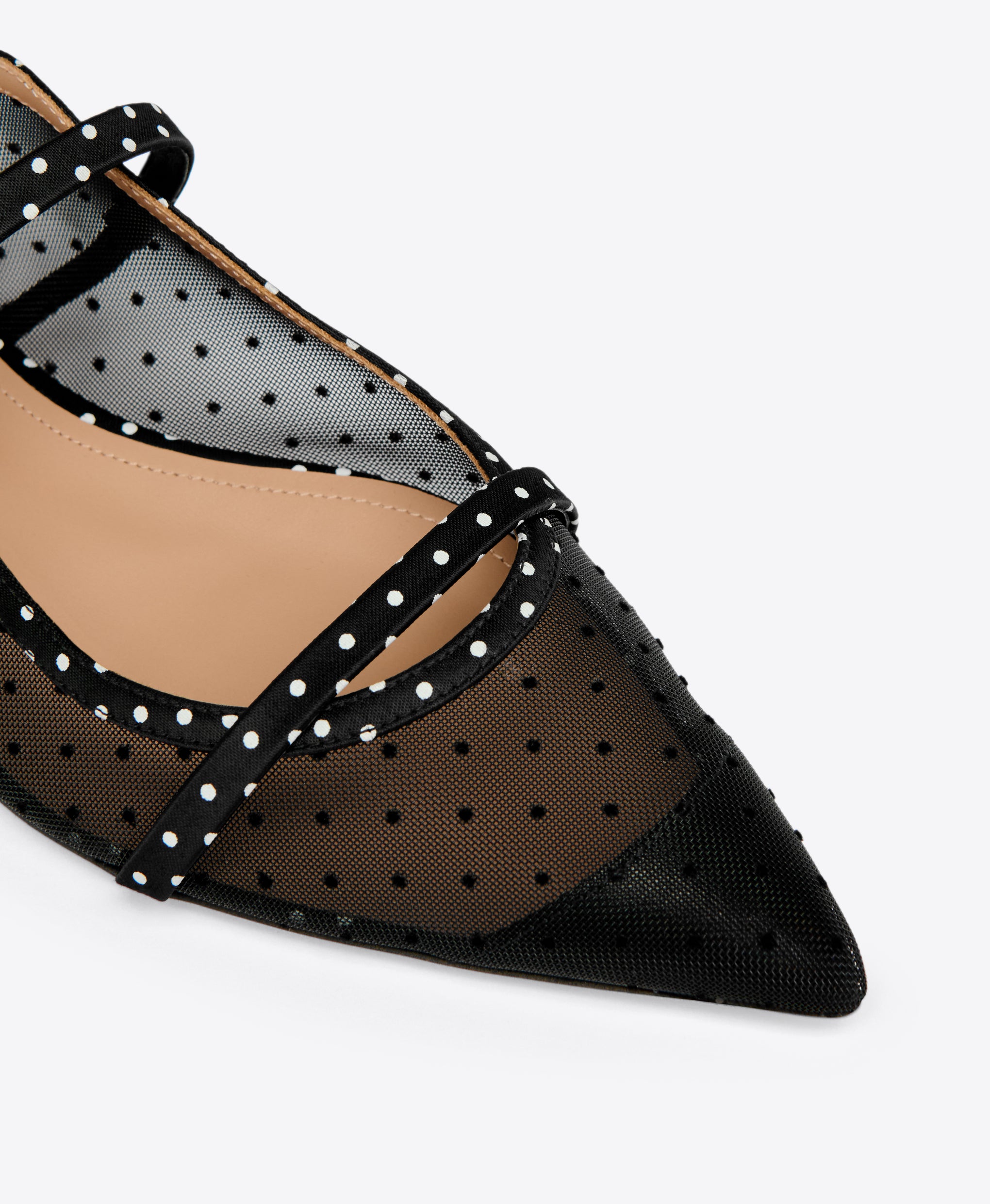 Black Polka Dot Satin Flat Mules Malone Souliers