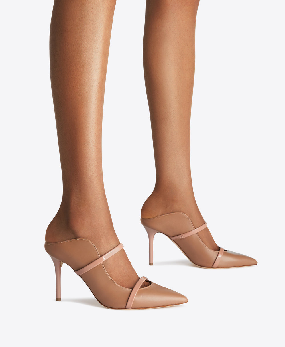 Malone Souliers Maureen 85 Blush Leather Stiletto Mules