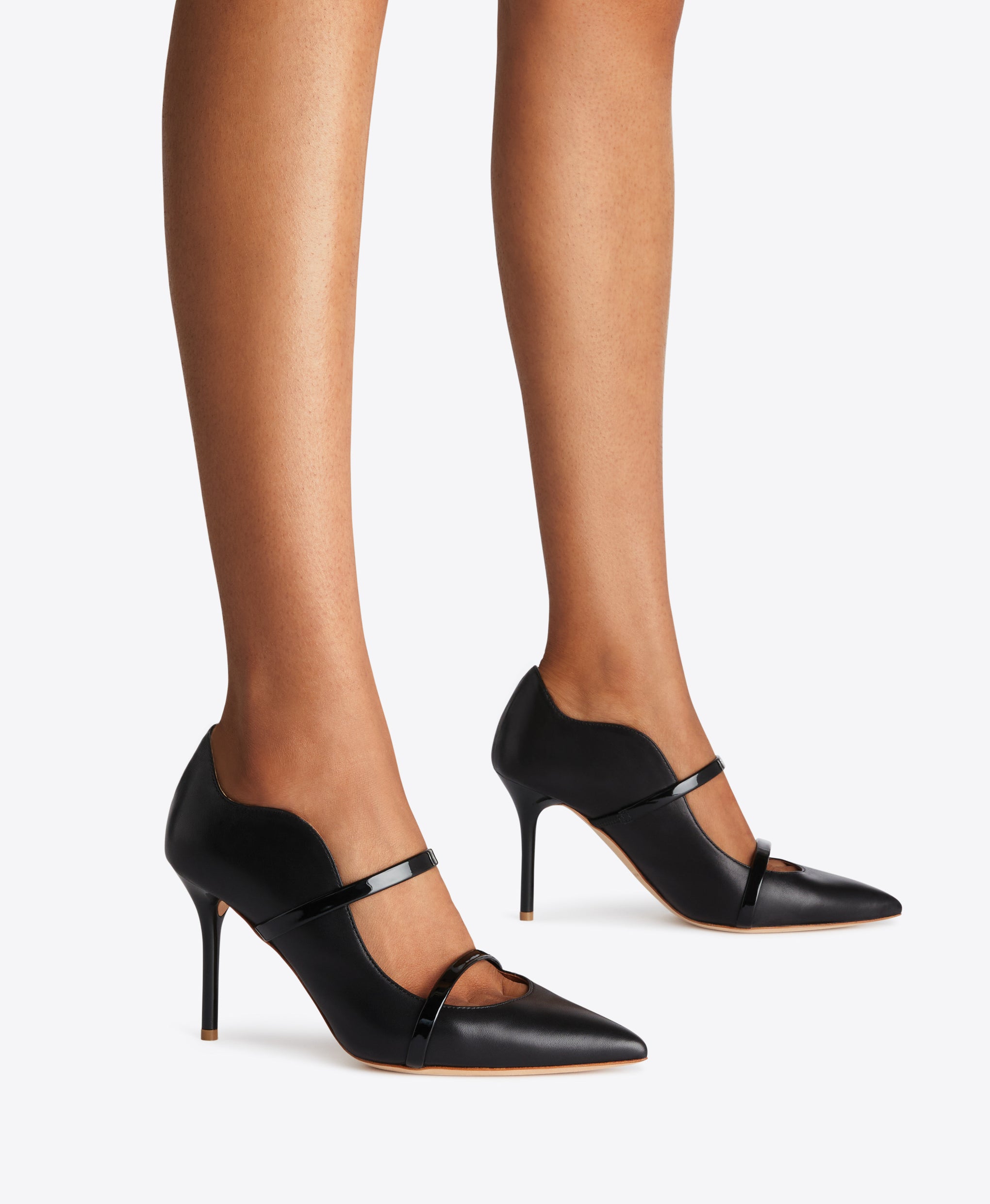 Malone Souliers Maureen 85 Black Leather Heeled Pumps