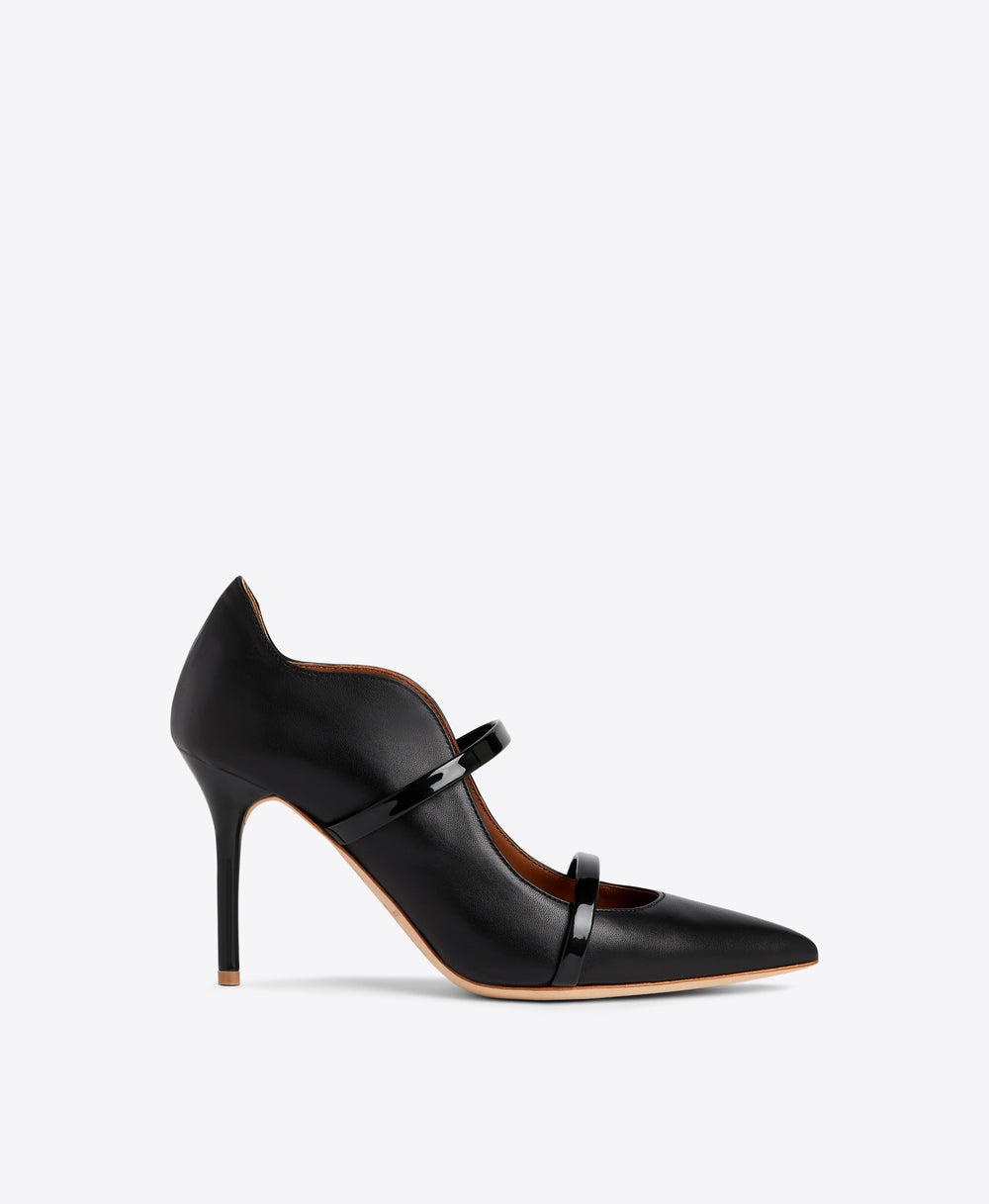 Malone Souliers Maureen 85 Black Leather Heeled Pumps