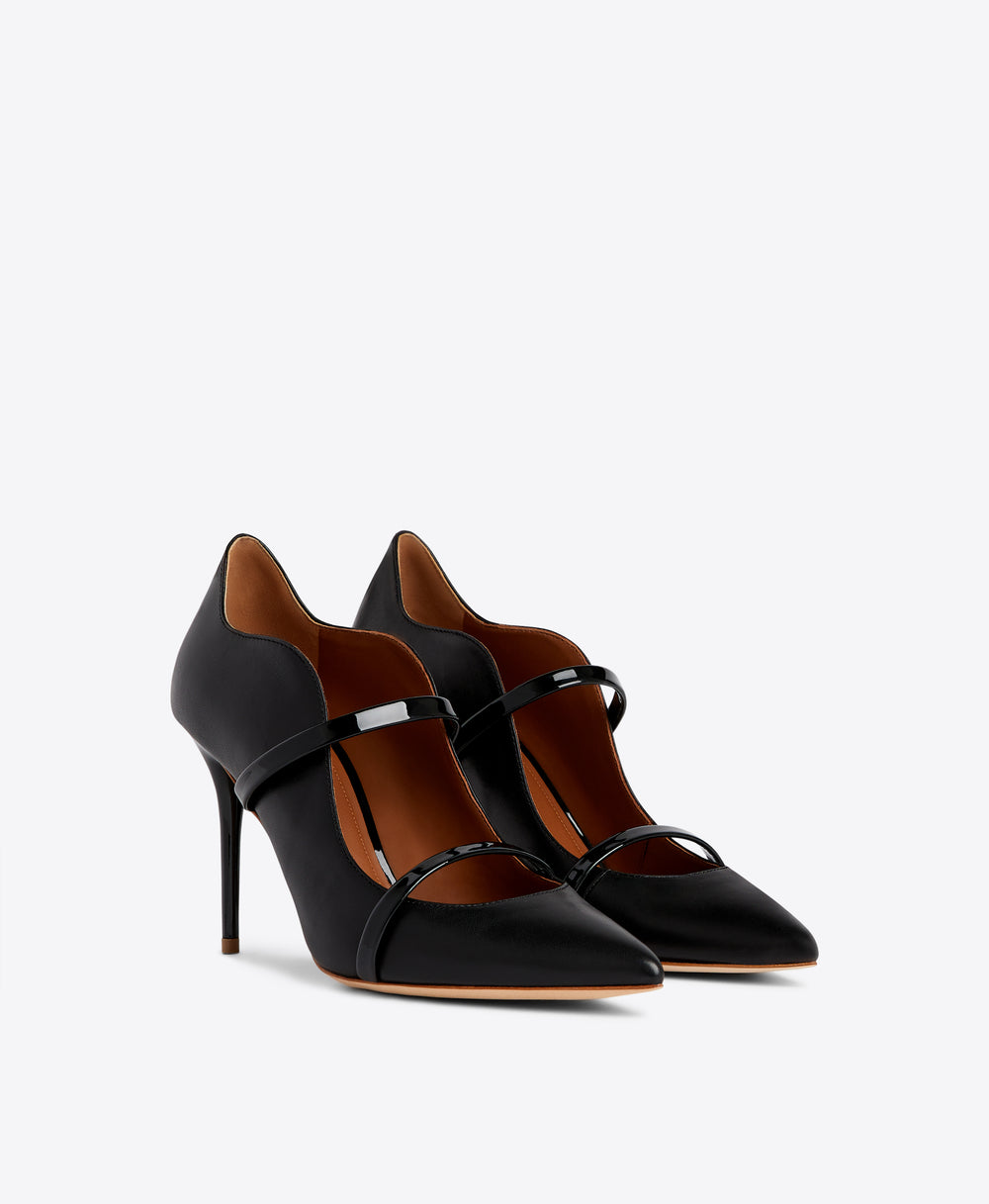 Malone Souliers Maureen 85 Black Leather Heeled Pumps