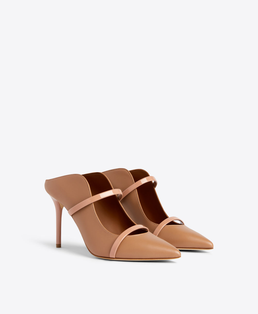 Malone Souliers Maureen 85 Blush Leather Stiletto Mules