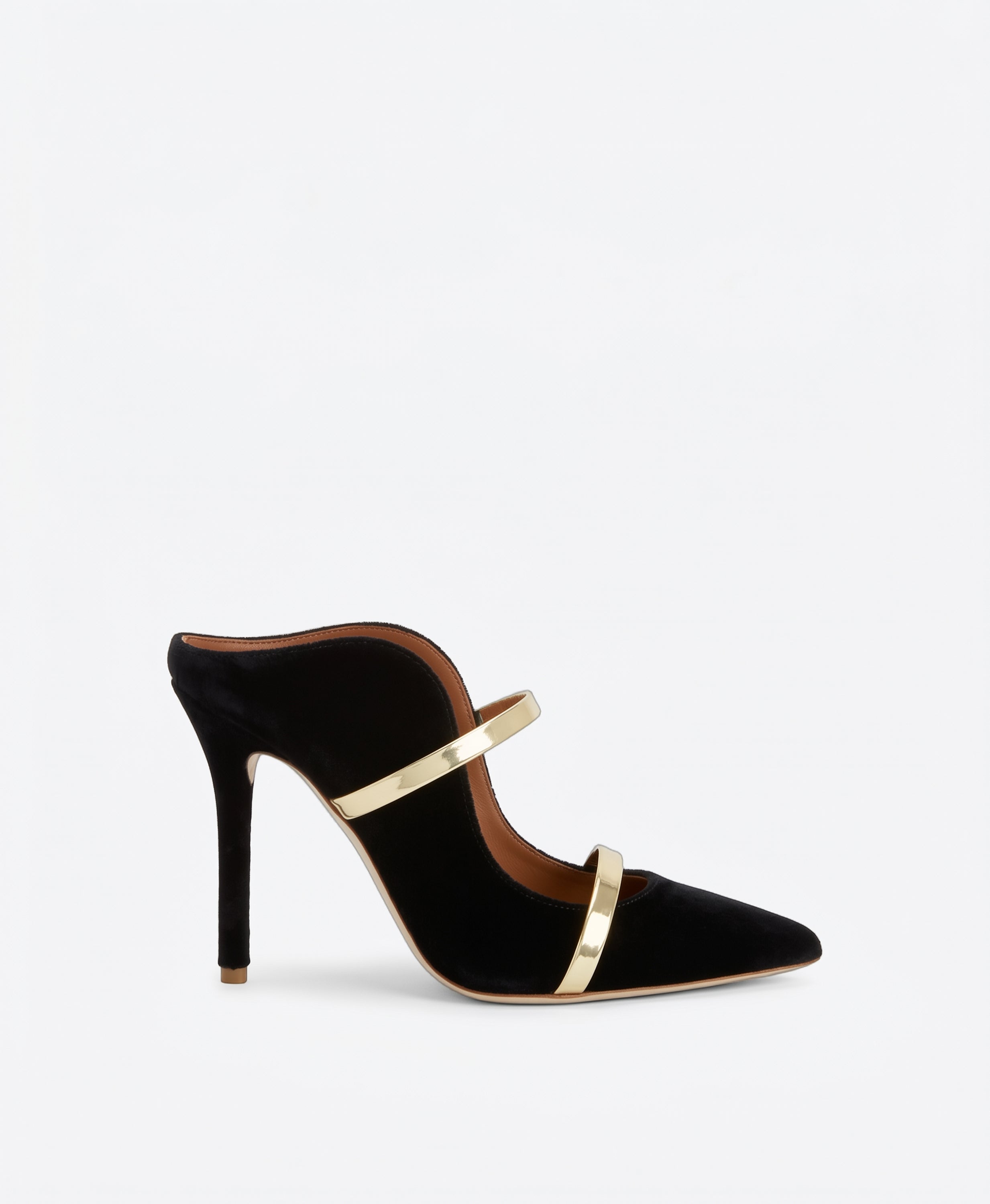 Maureen 100 Gold Velvet Stiletto Mule