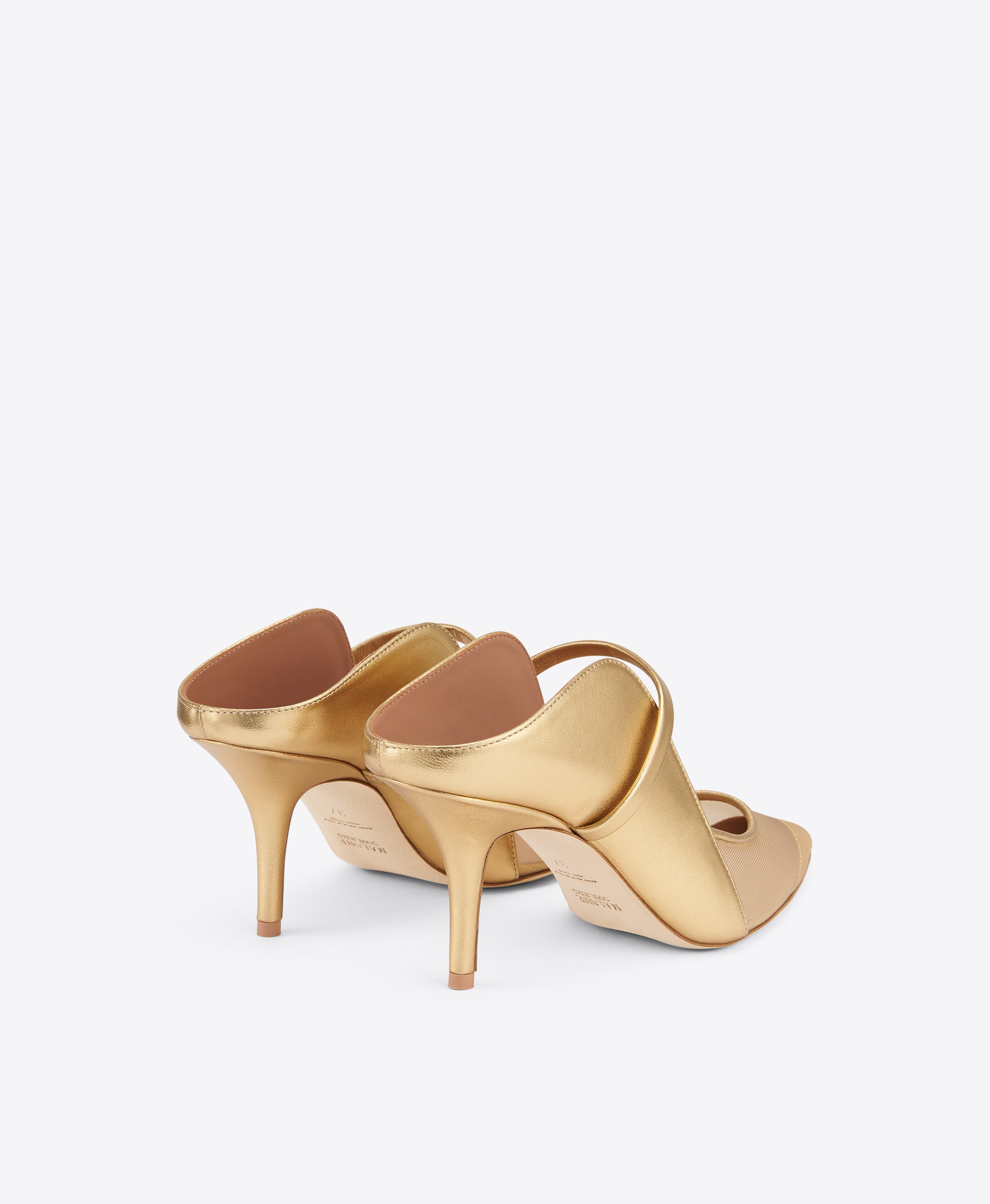 Maureen Arc 70 Gold Leather Mules